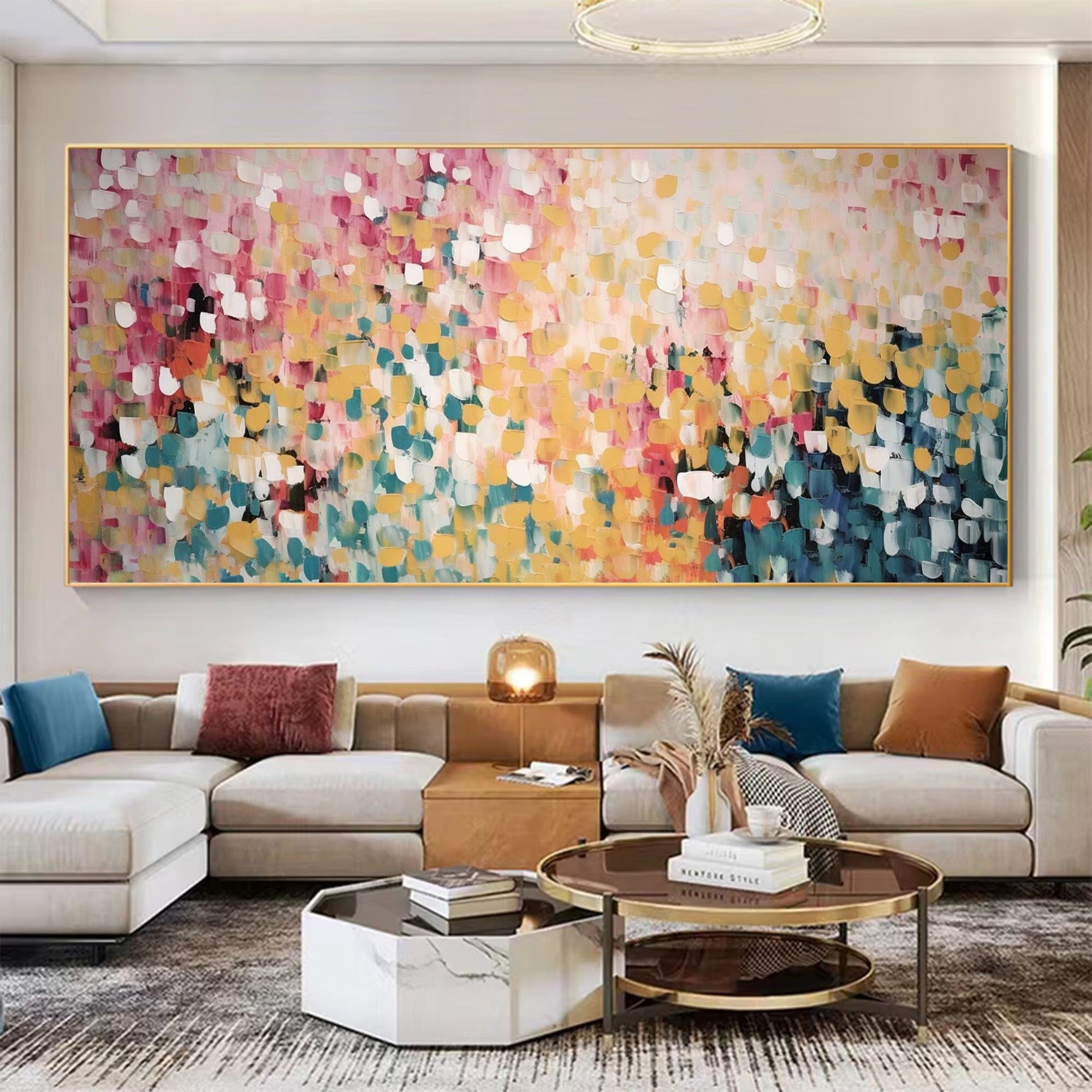 The Bouncing Spots - Large Textured Painting