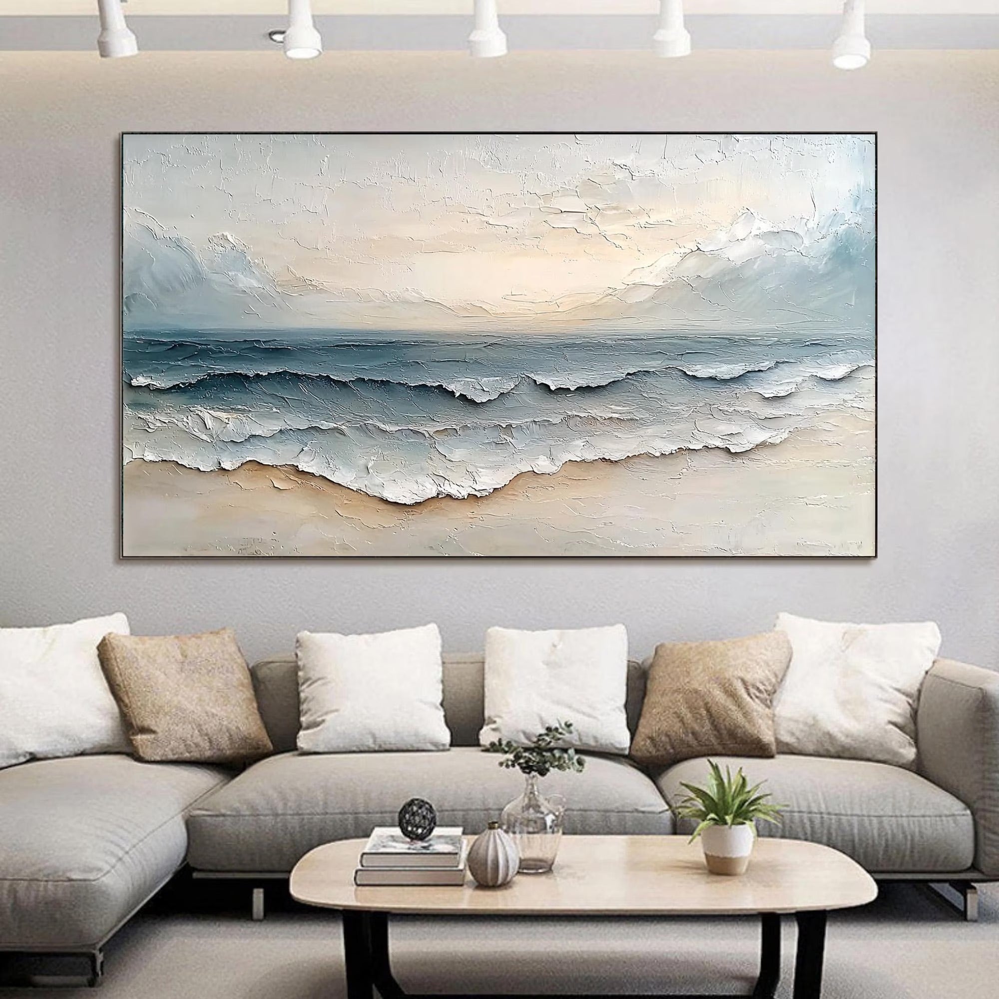 Blue Calm - Large Textured Painting