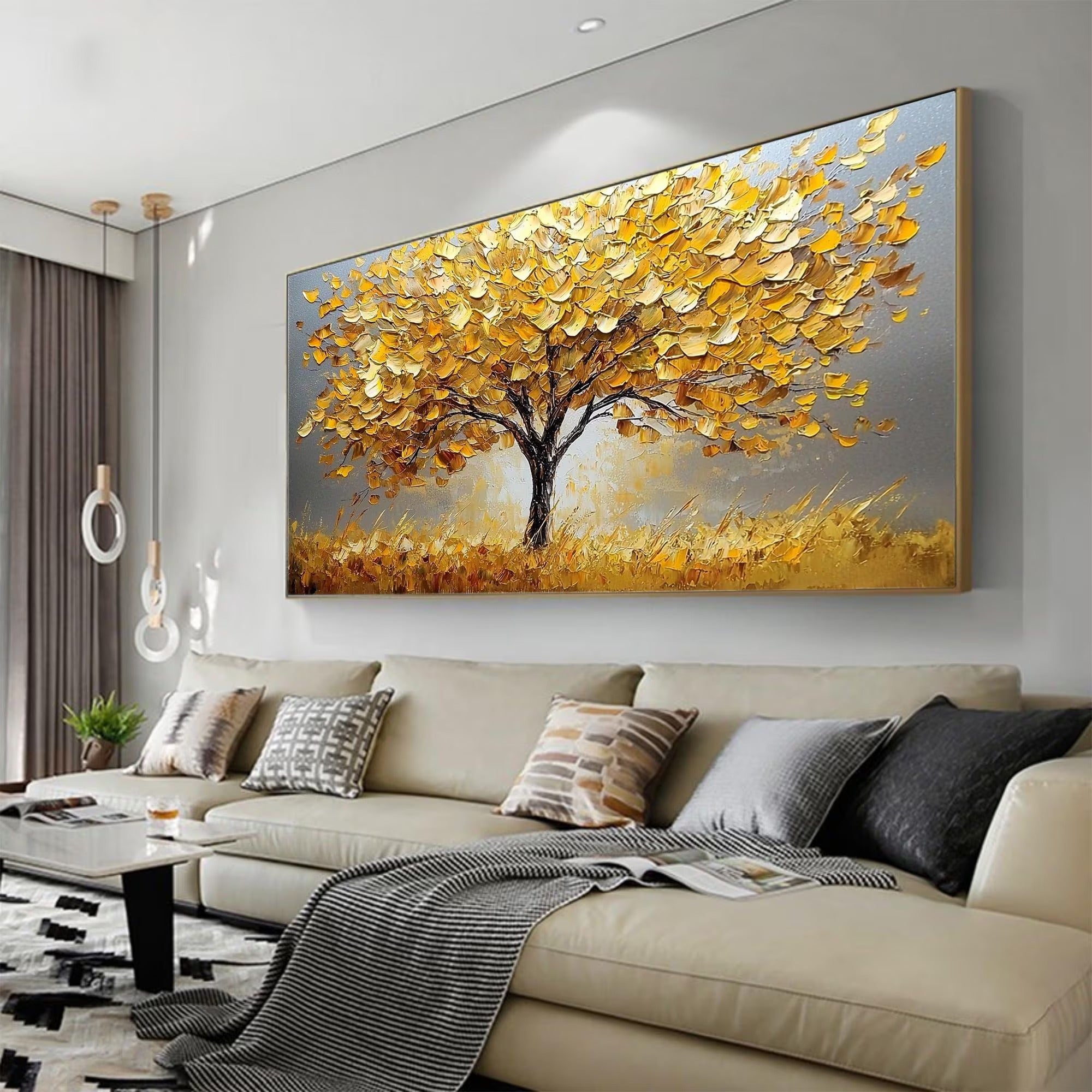 The Golden Canopy - Large Textured Painting