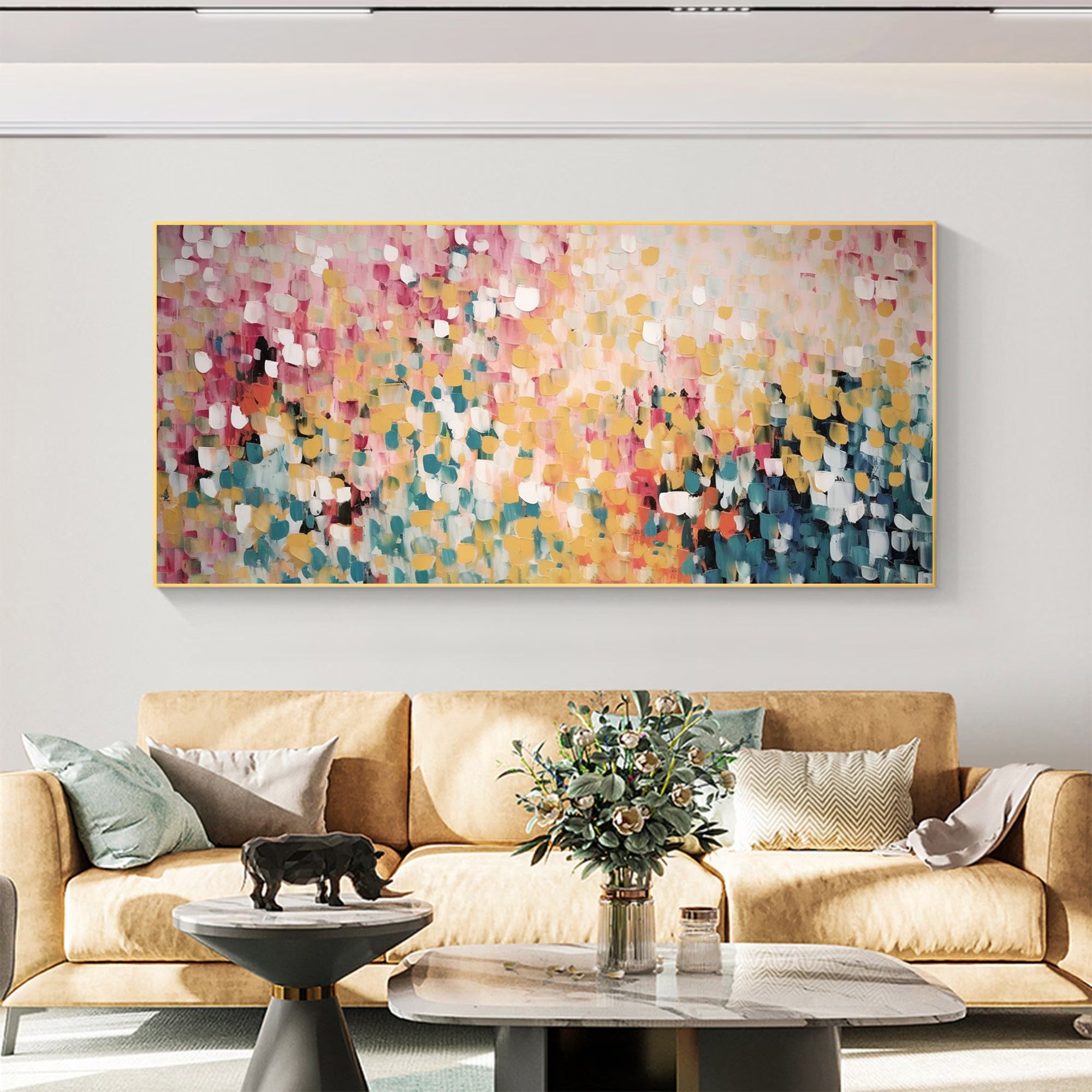 The Bouncing Spots - Large Textured Painting