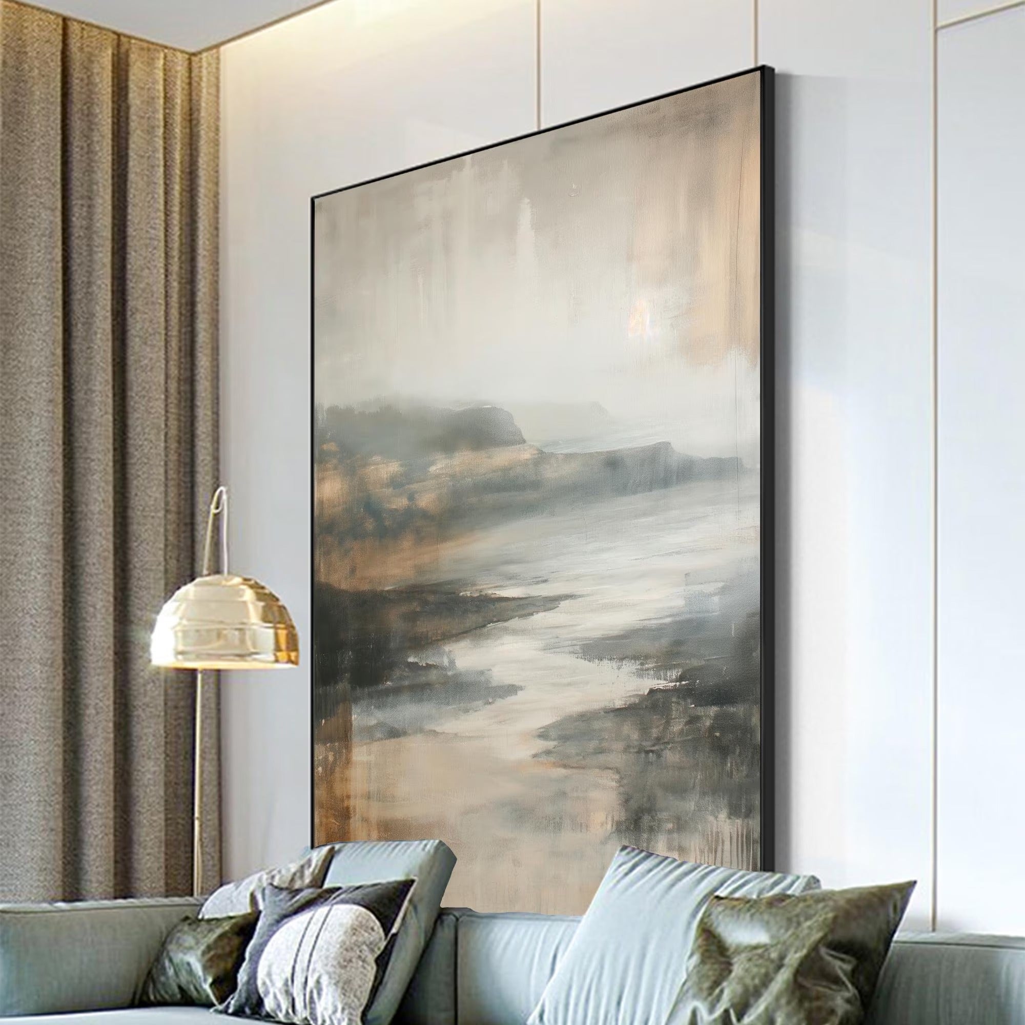 Water Flows Softly - Large Textured Painting