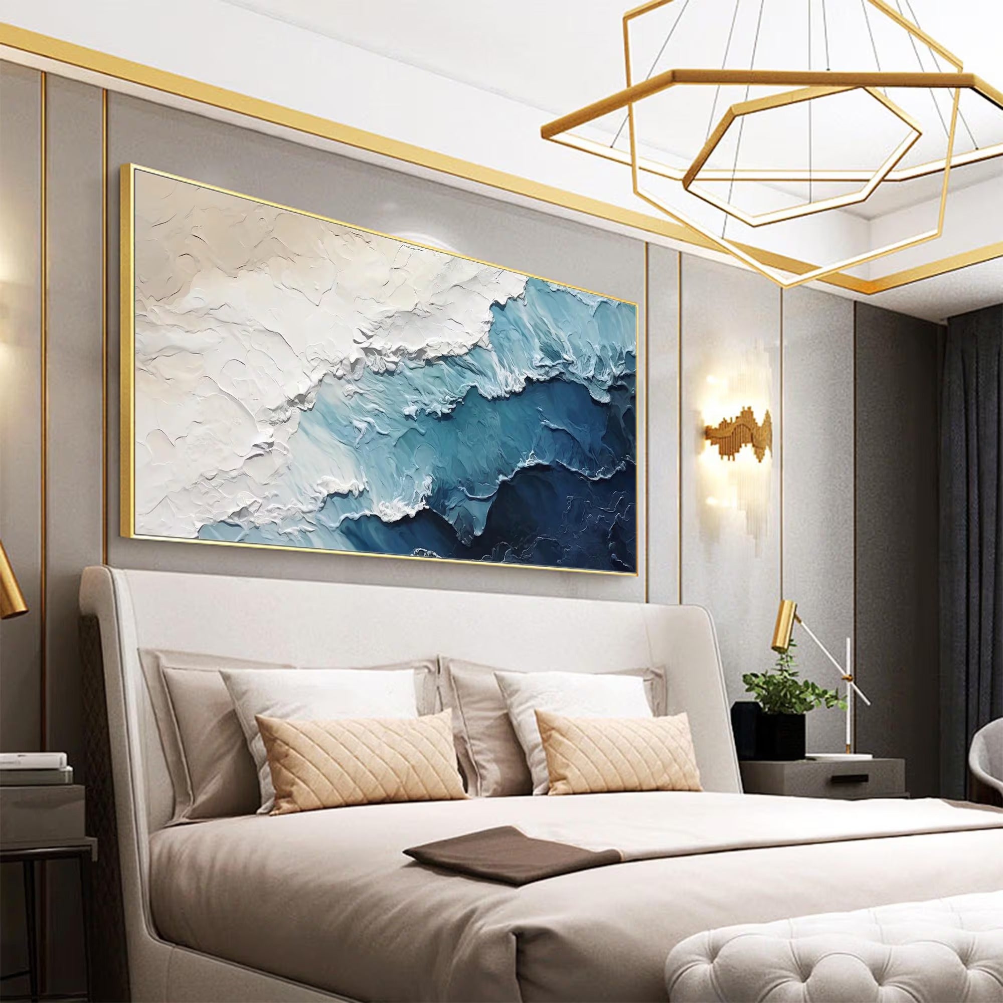 Wave - Large Textured Painting