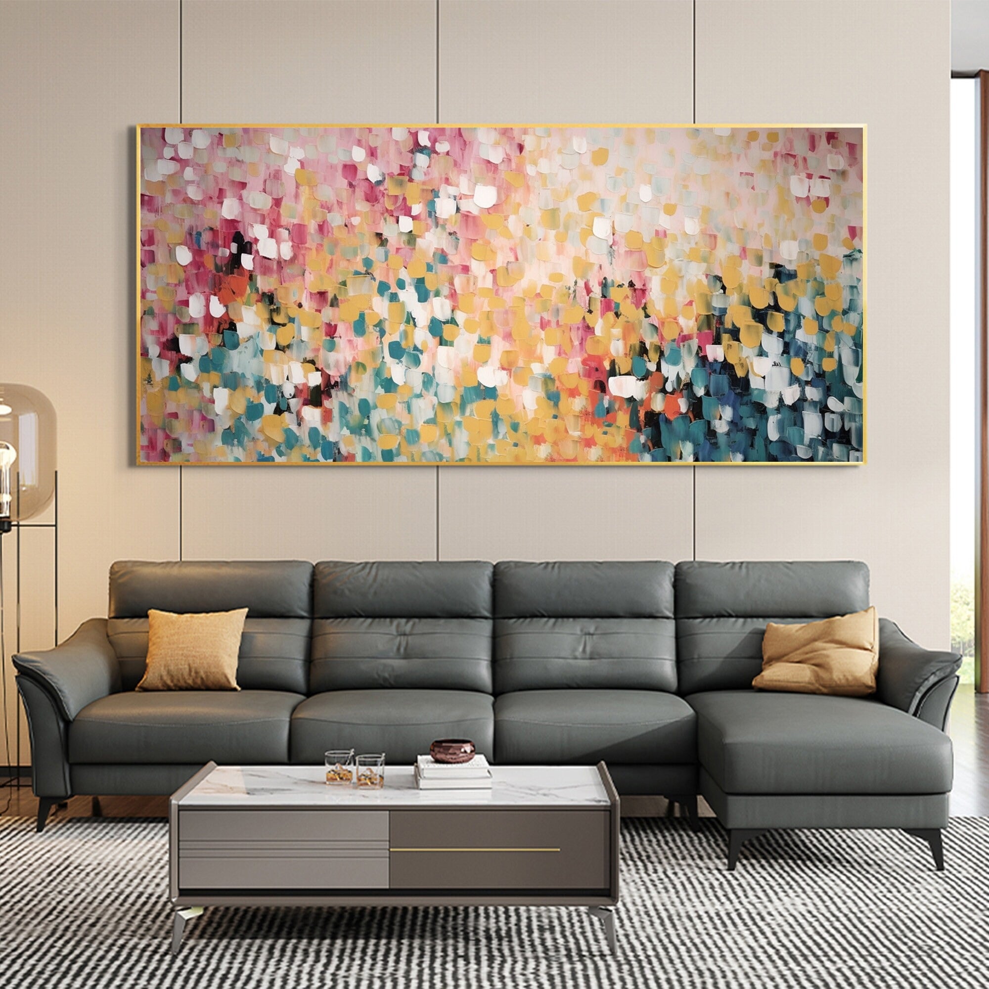 The Bouncing Spots - Large Textured Painting