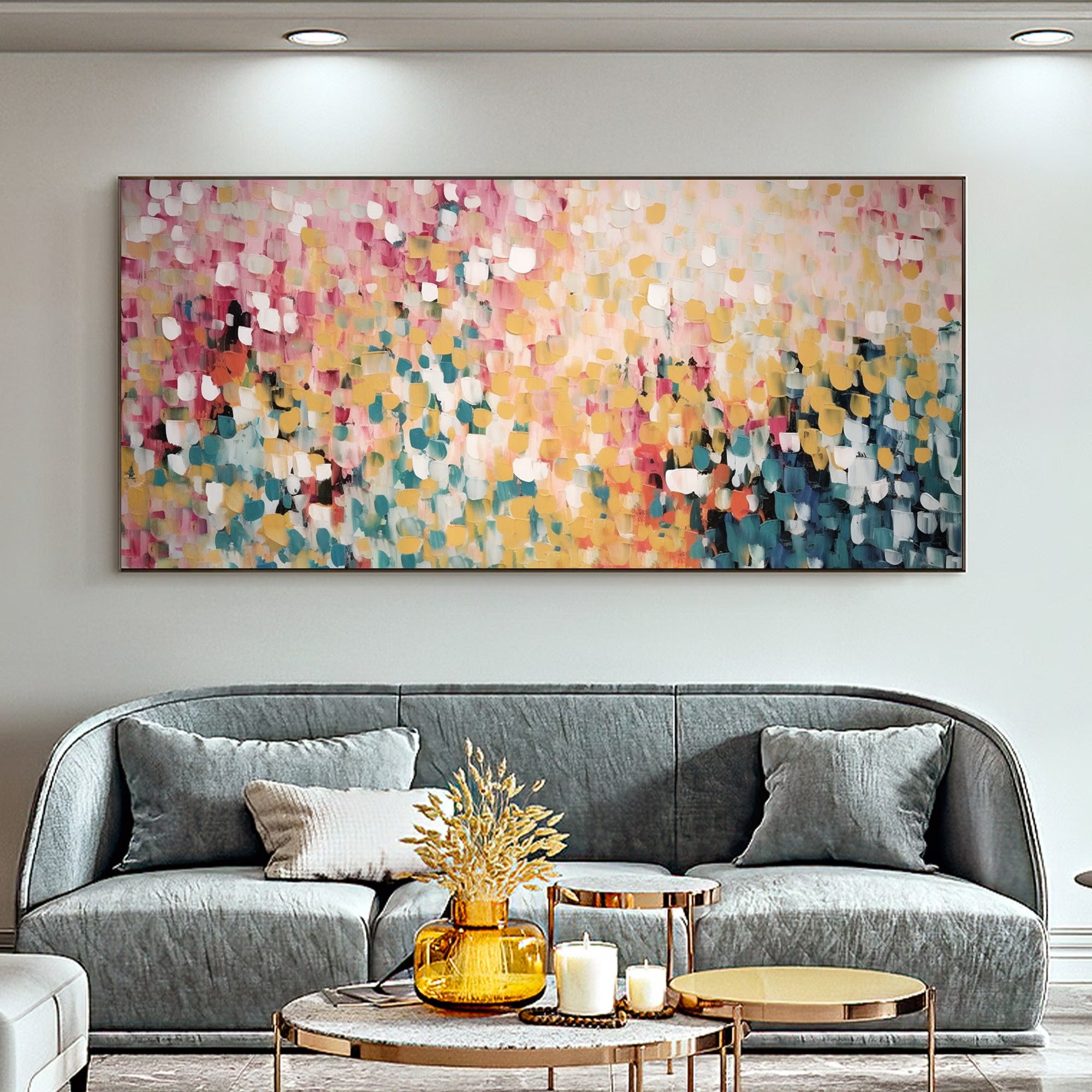 The Bouncing Spots - Large Textured Painting