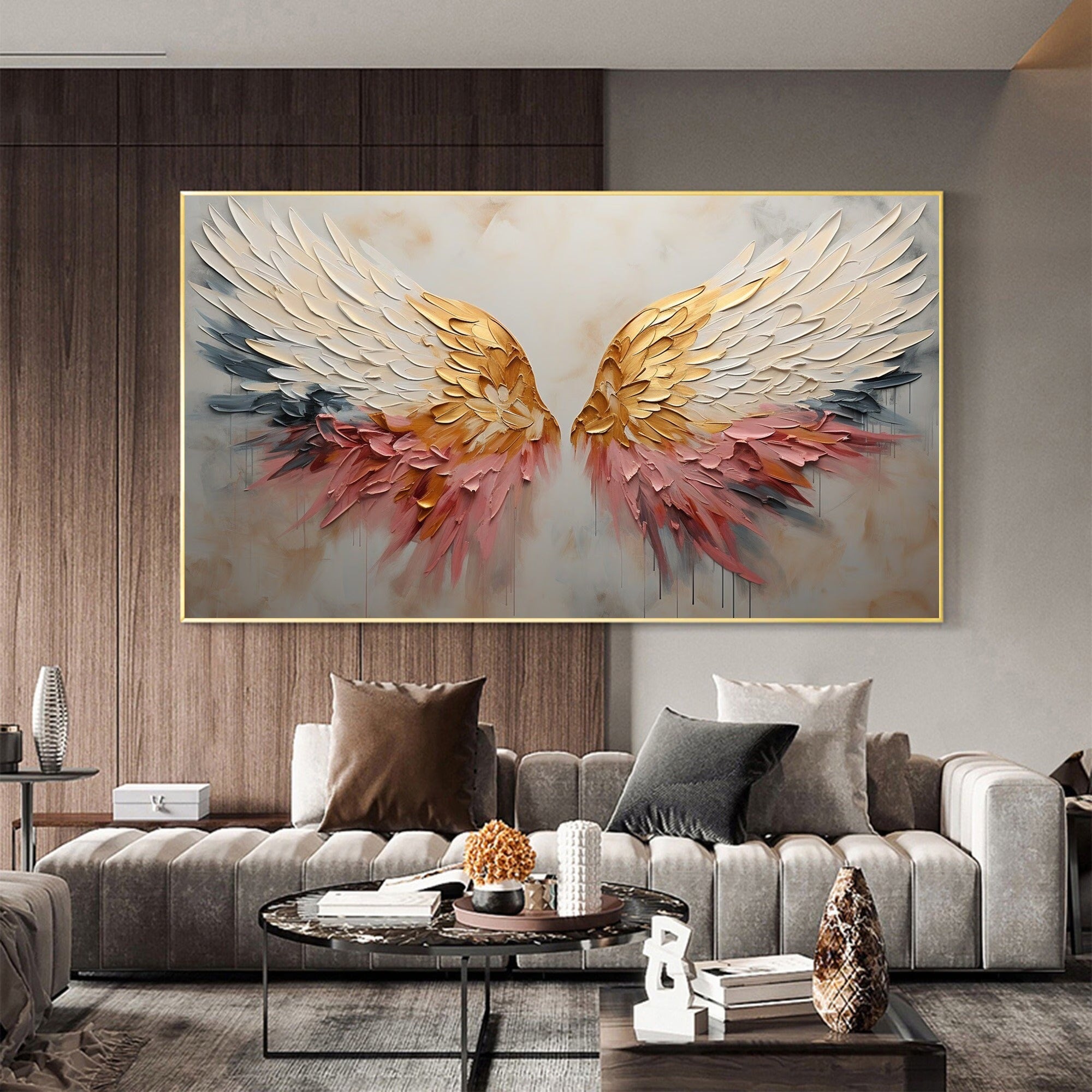 A Gentle Plumage - Large Textured Painting