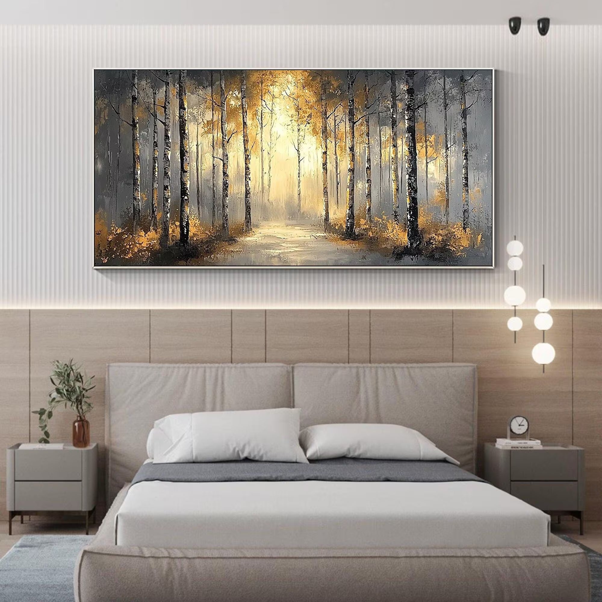 A Beam in the Woods - Large Textured Painting