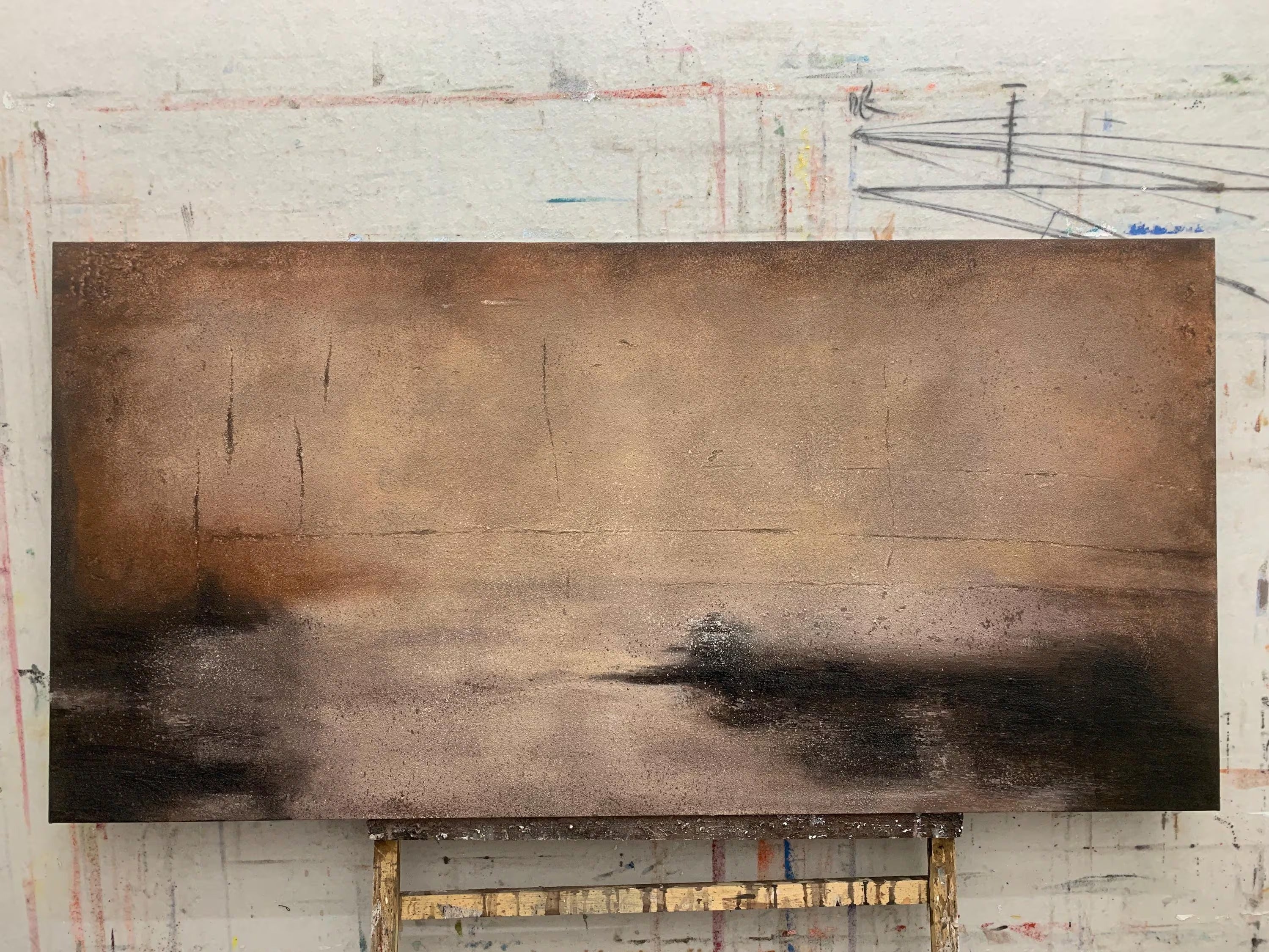 A Field of Brown - Large Abstract Textured Painting