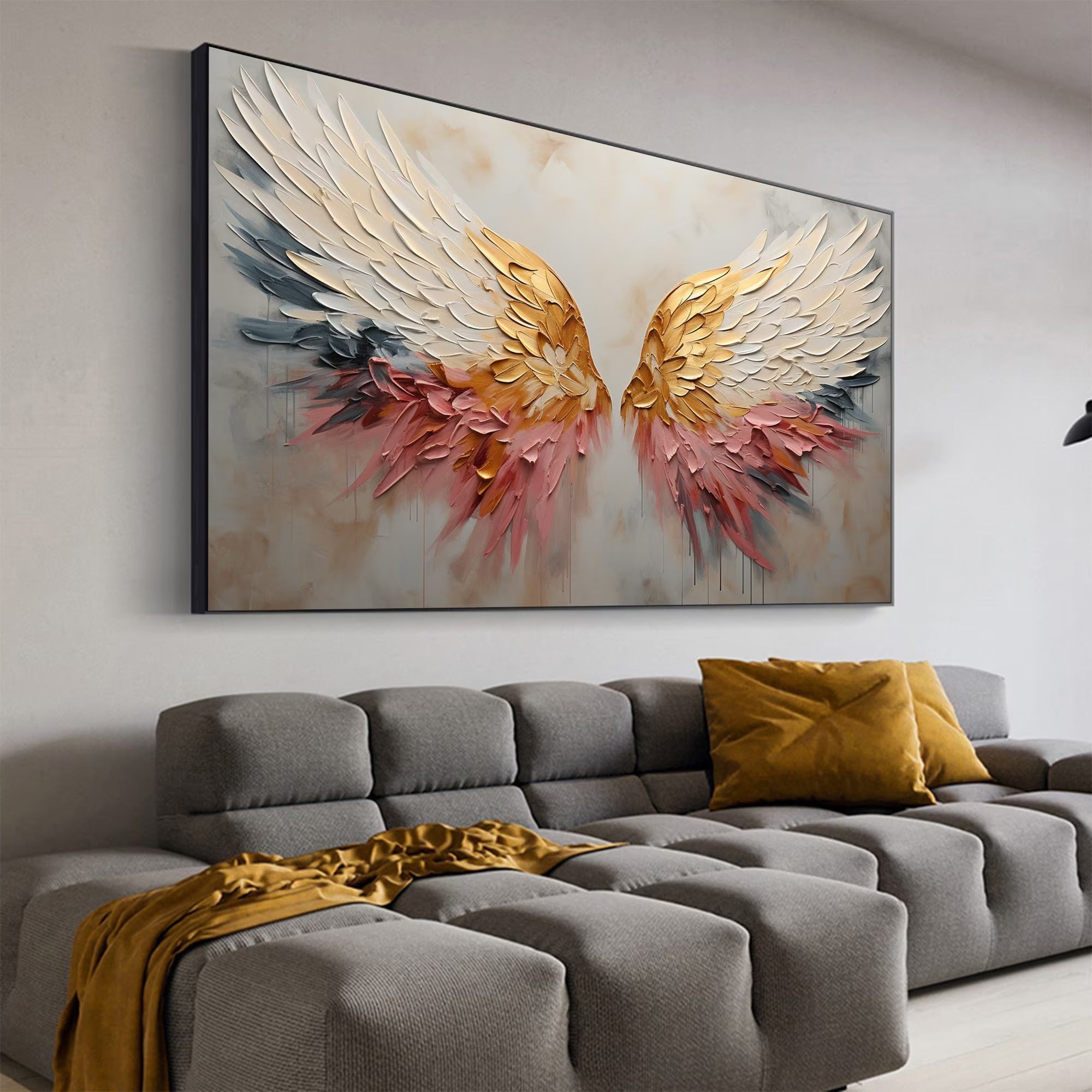 A Gentle Plumage - Large Textured Painting