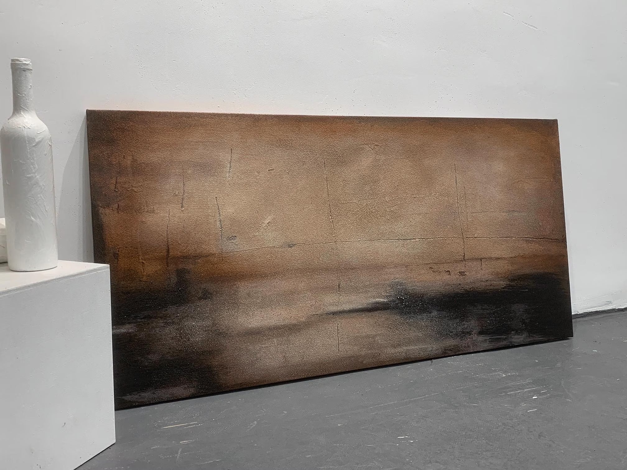 A Field of Brown - Large Abstract Textured Painting