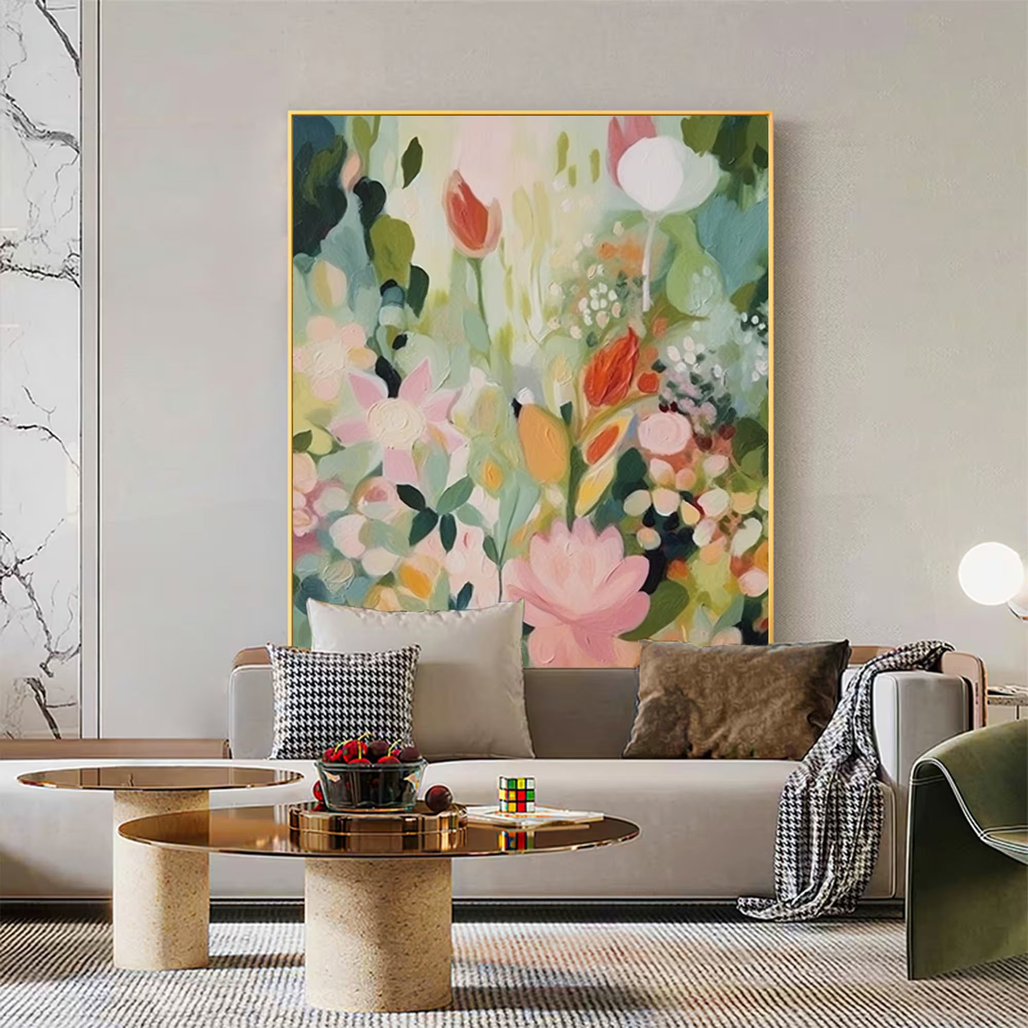 Happy Flower - Large Textured Painting