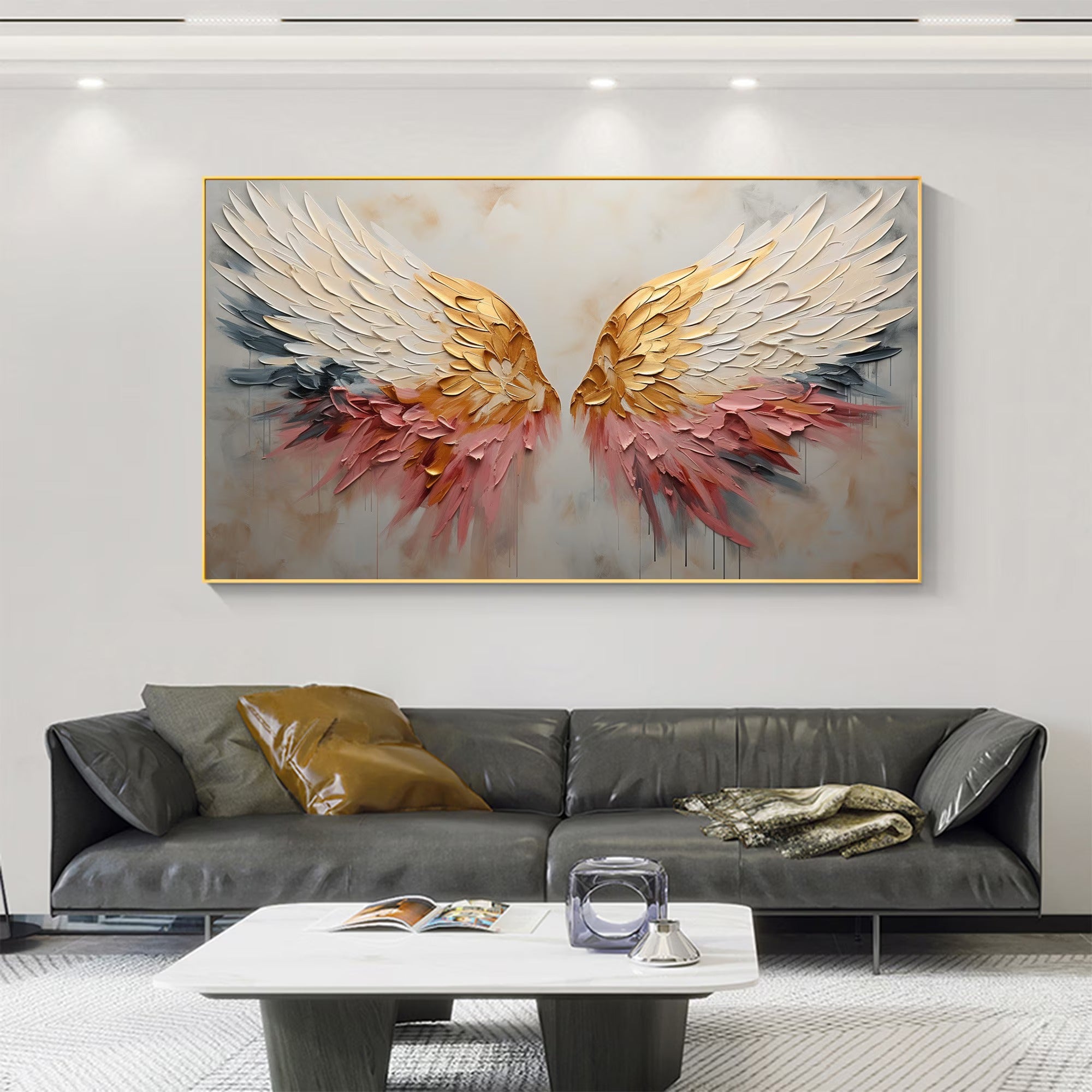 A Gentle Plumage - Large Textured Painting