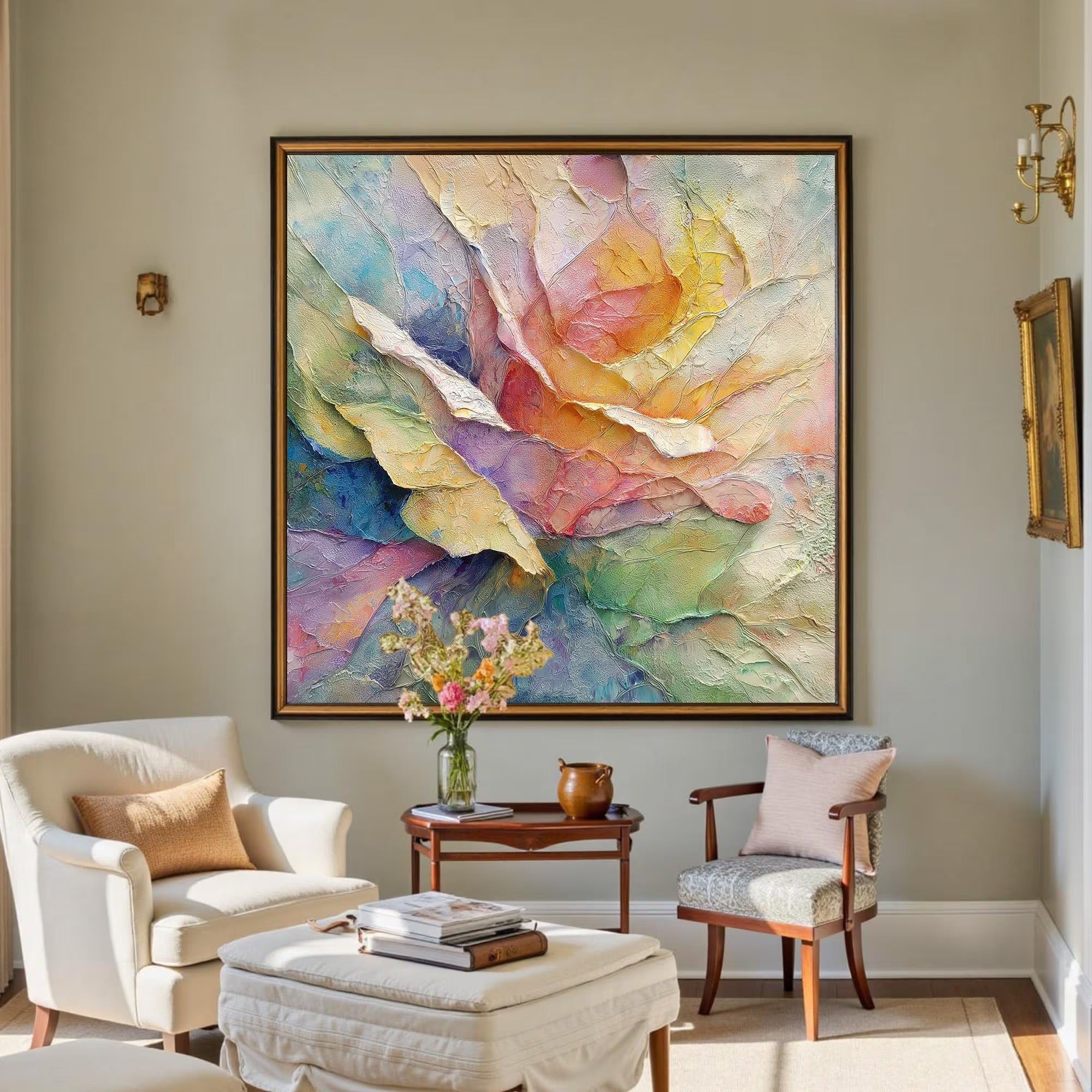 First Light of Bloom - Large Abstract Textured Painting
