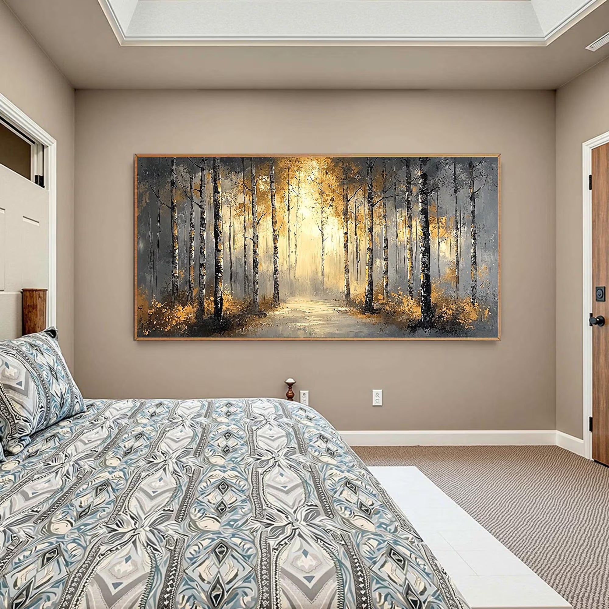 A Beam in the Woods - Large Textured Painting