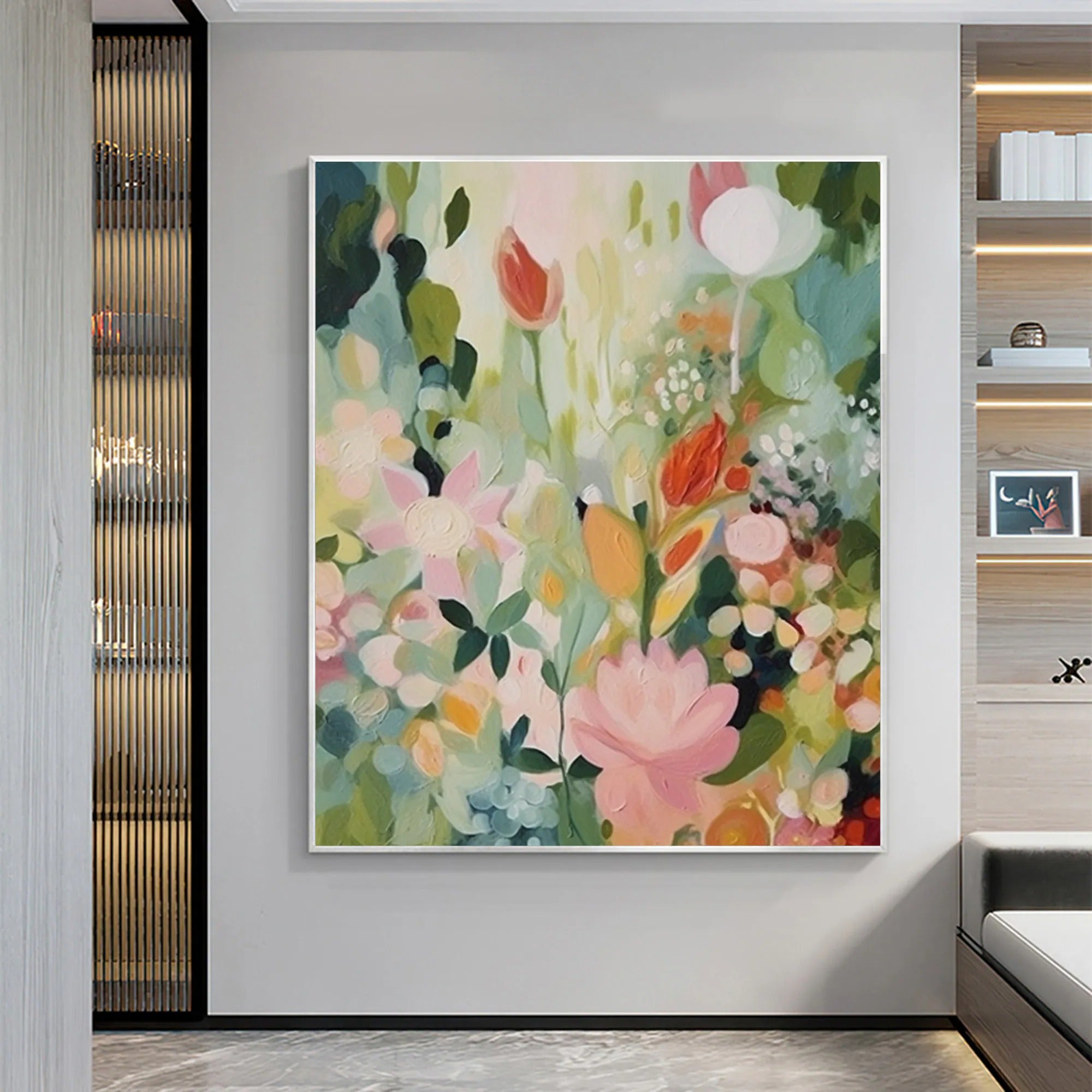 Happy Flower - Large Textured Painting