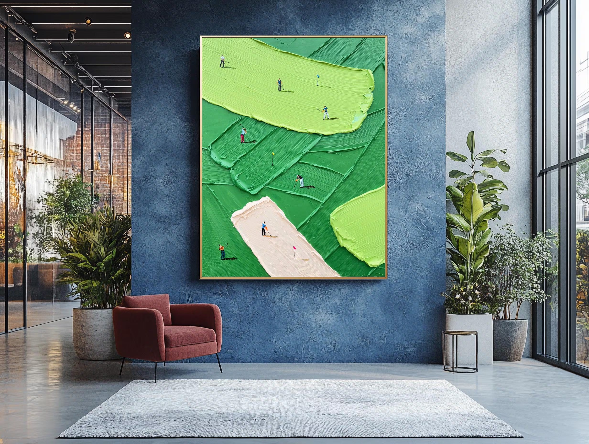 Warm Ridge - Large Abstract Textured Painting
