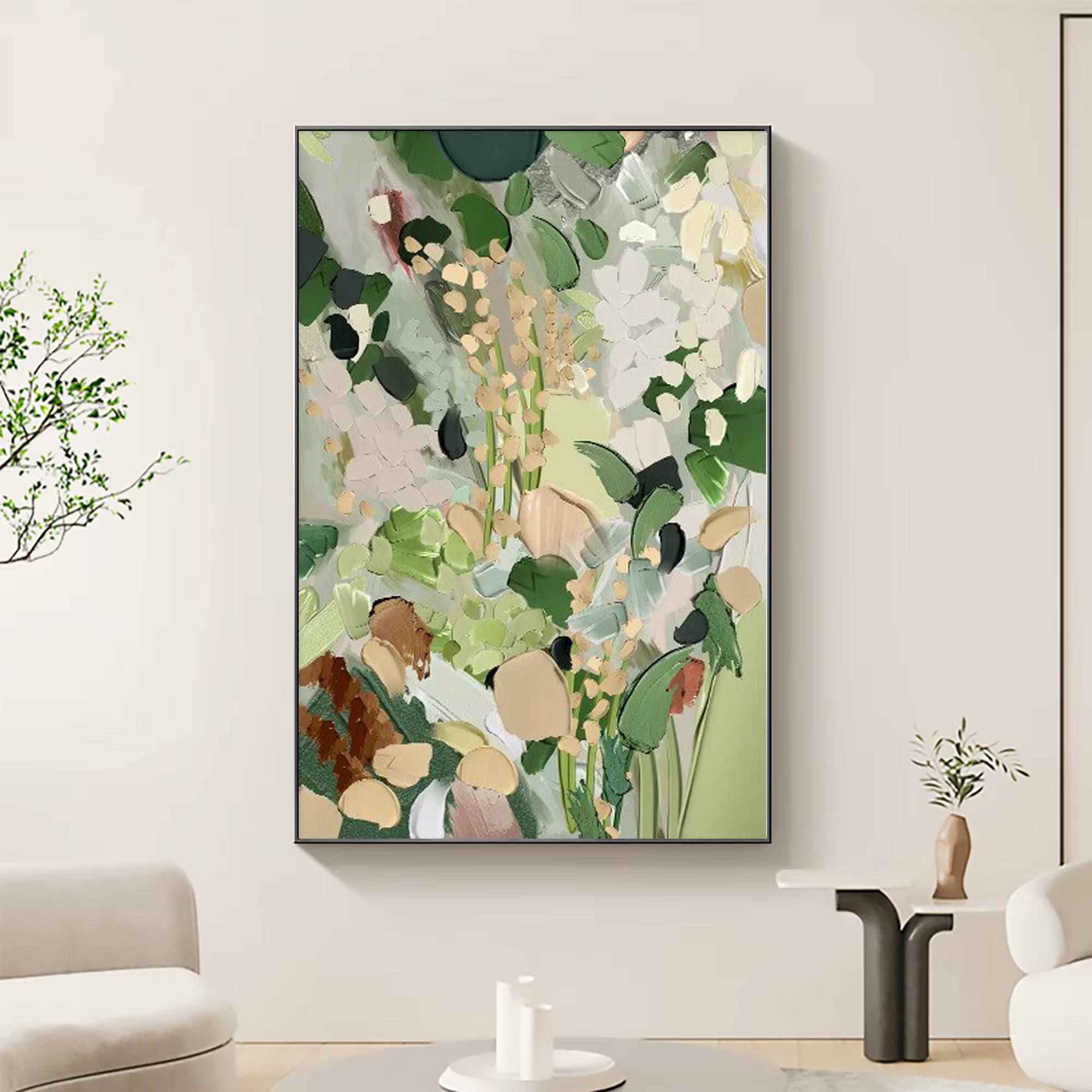 A Petal's Stretch - Large Textured Painting