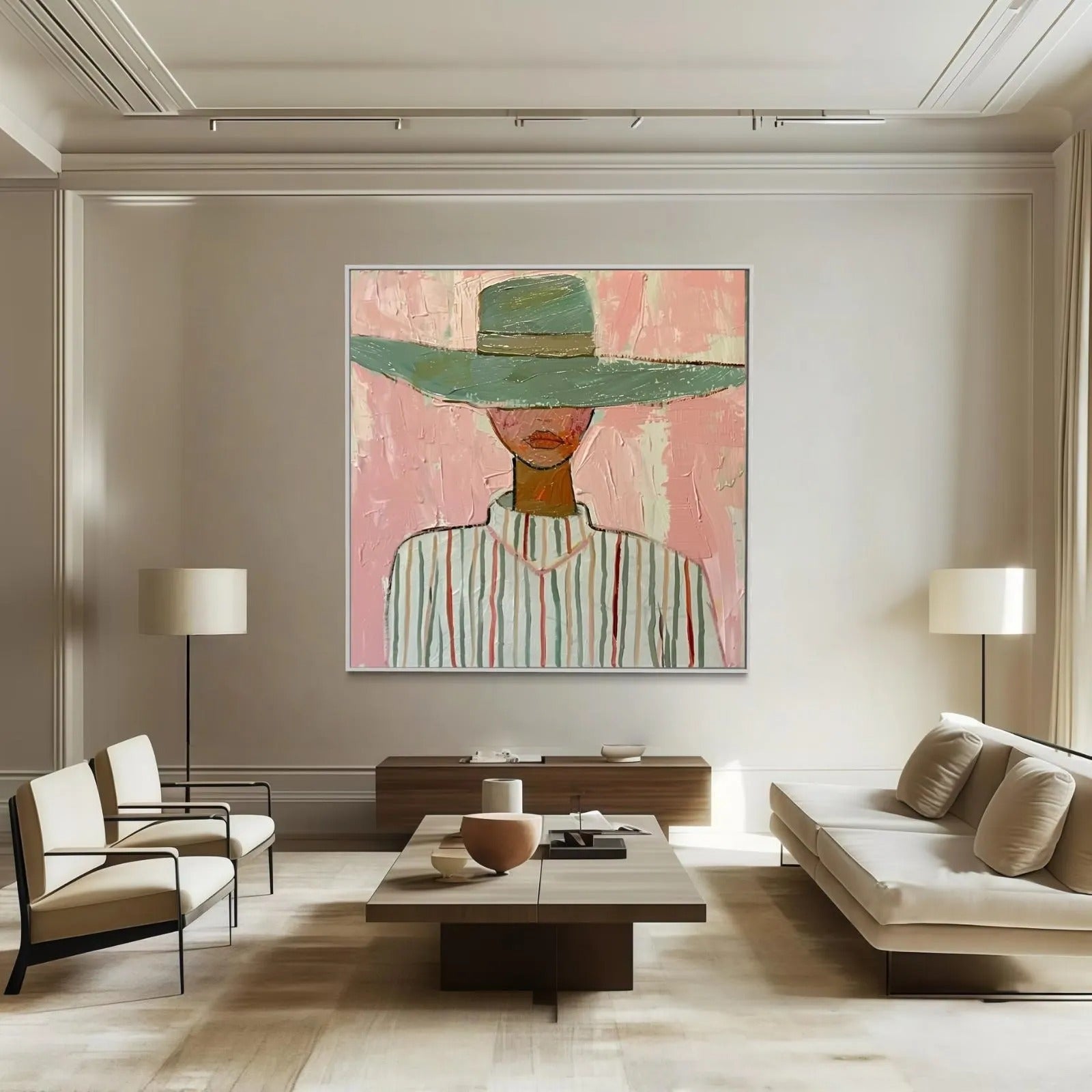 A Soft Sophistication - Large Textured Painting