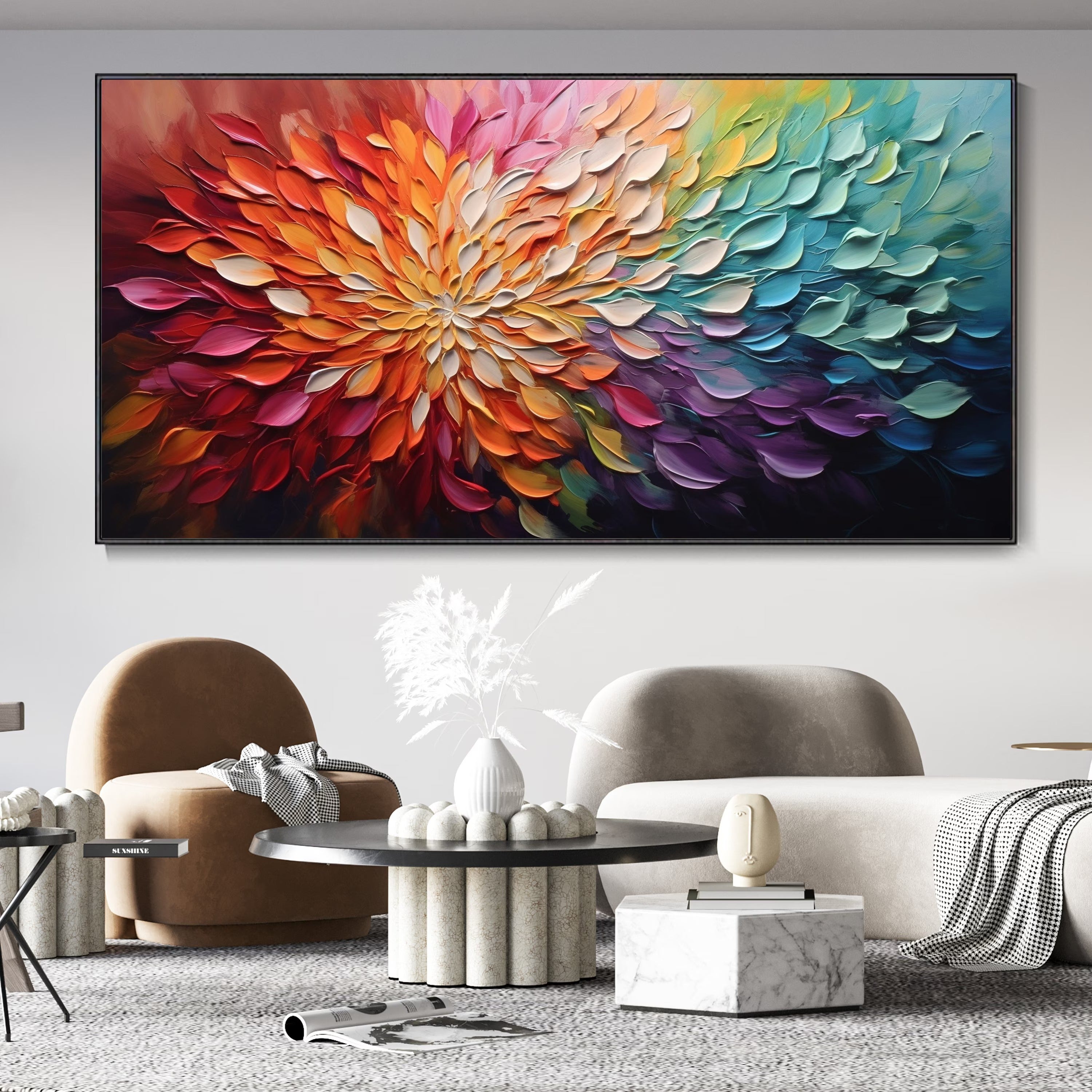 The Impasto Rainbow - Large Textured Painting