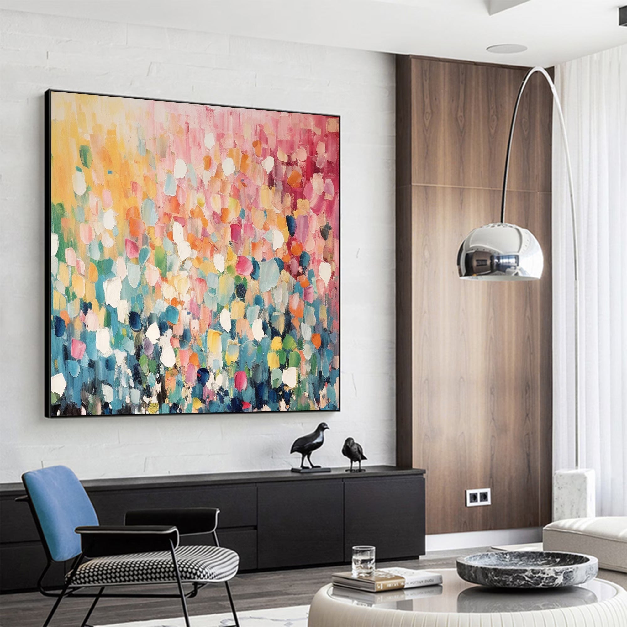Joyful Patches - Large Textured Painting