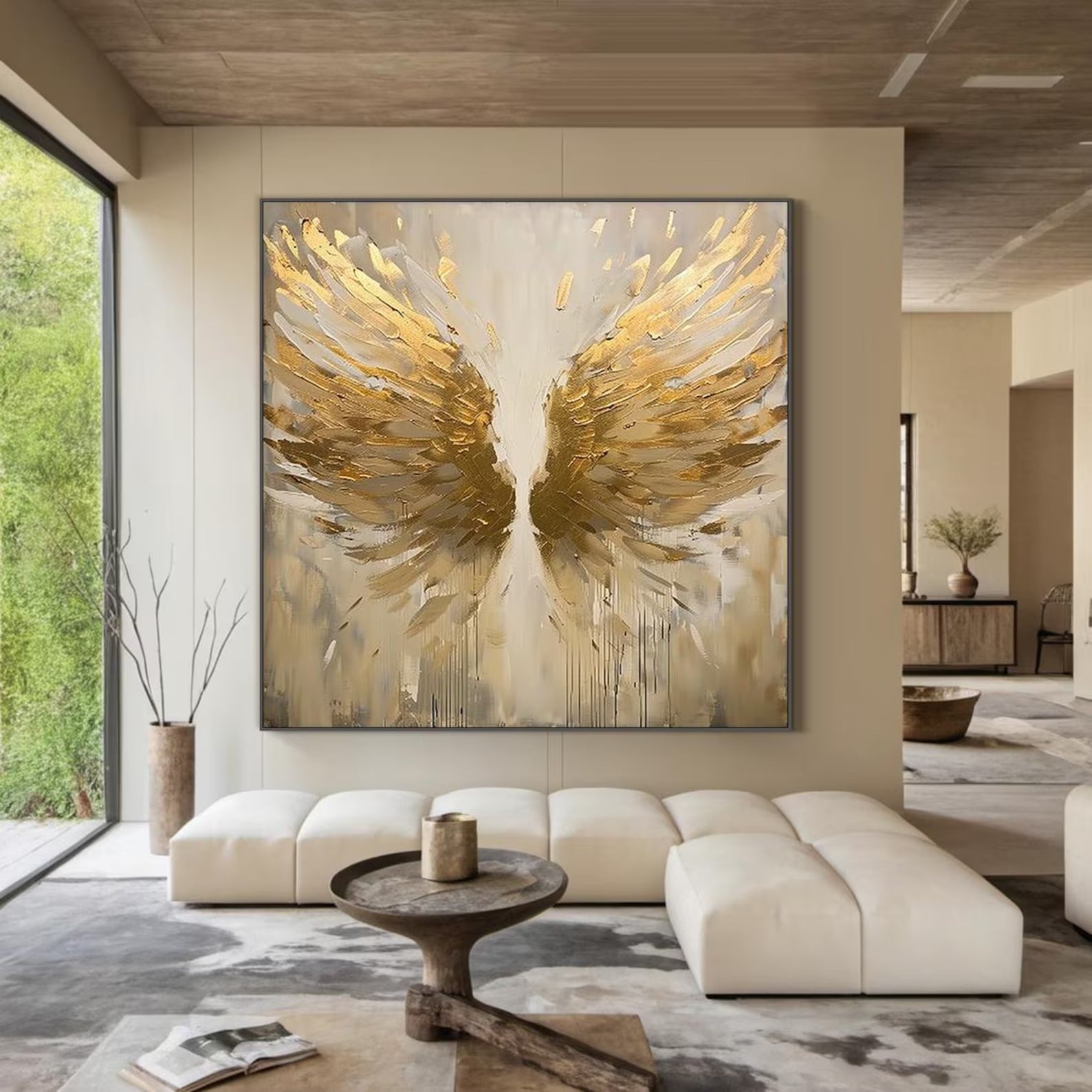 Golden Radiance - Large Abstract Textured Painting