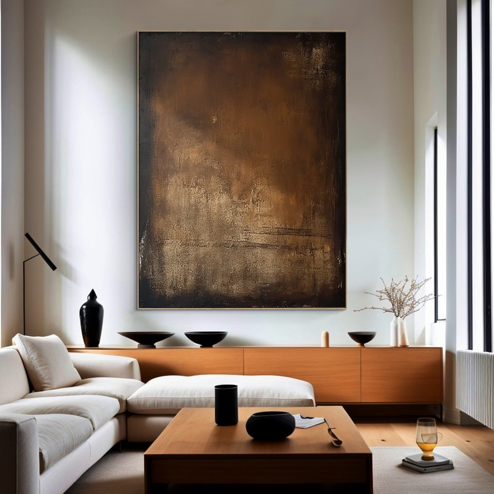 Warm Hush - Large Abstract Textured Painting
