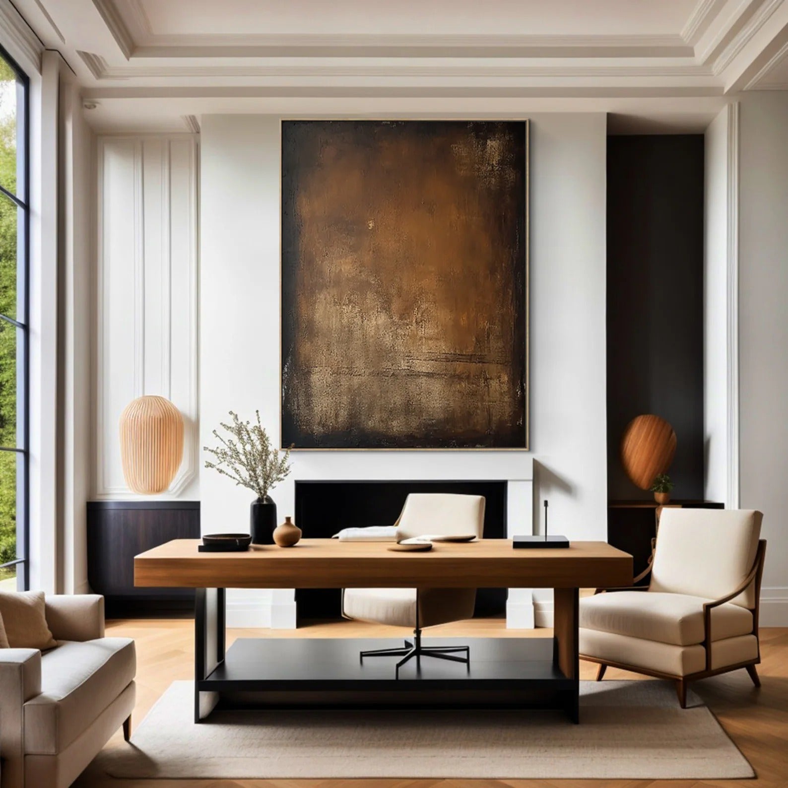 Warm Hush - Large Abstract Textured Painting