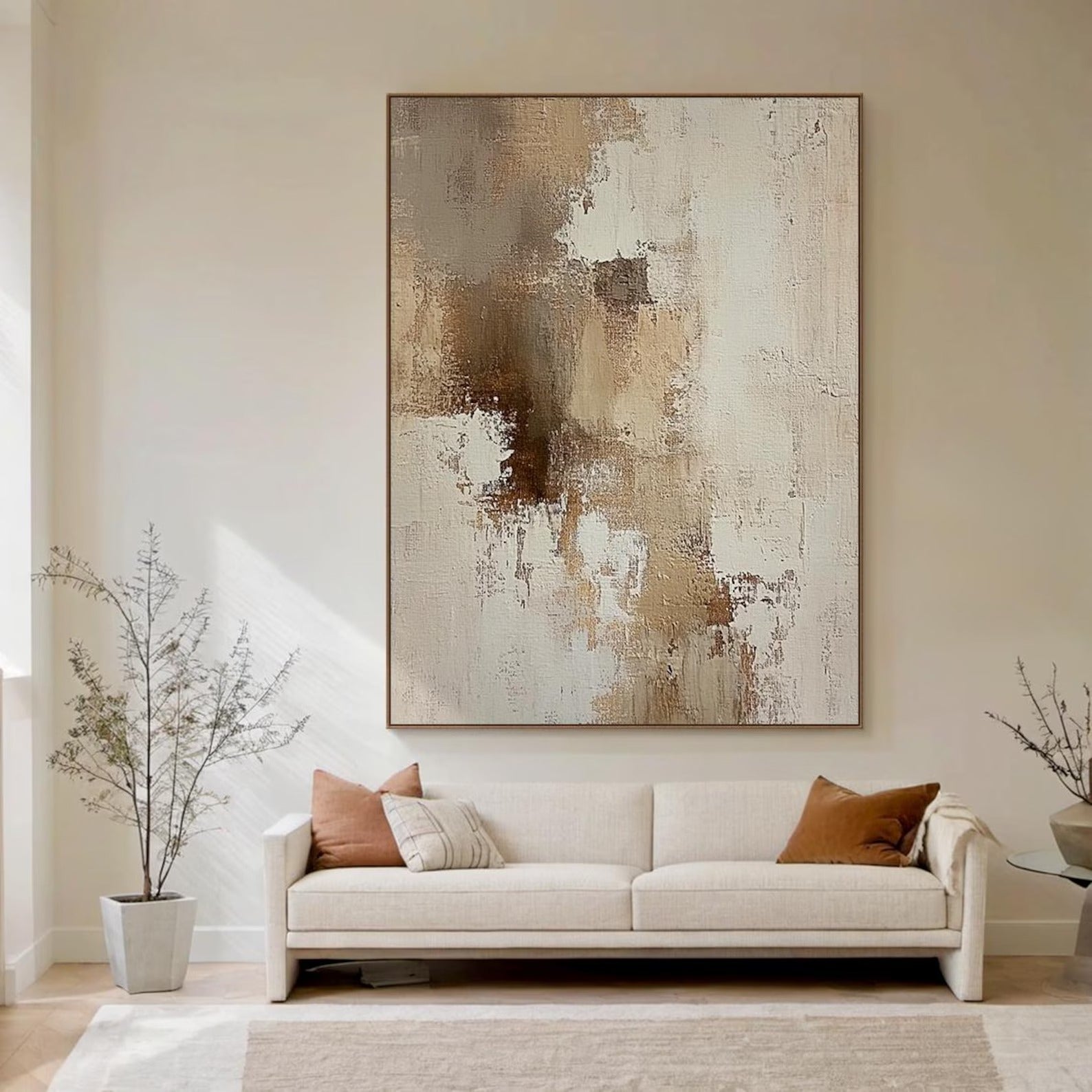 Warm Bare - Large Textured Painting