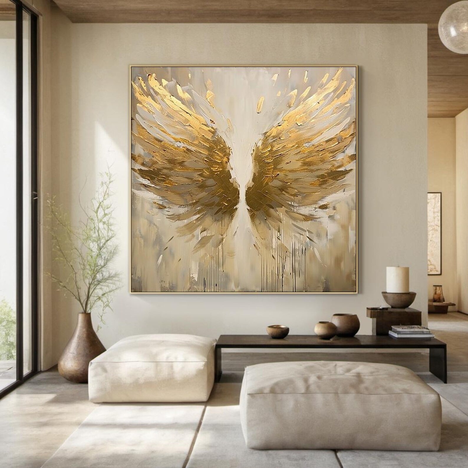 Golden Radiance - Large Abstract Textured Painting