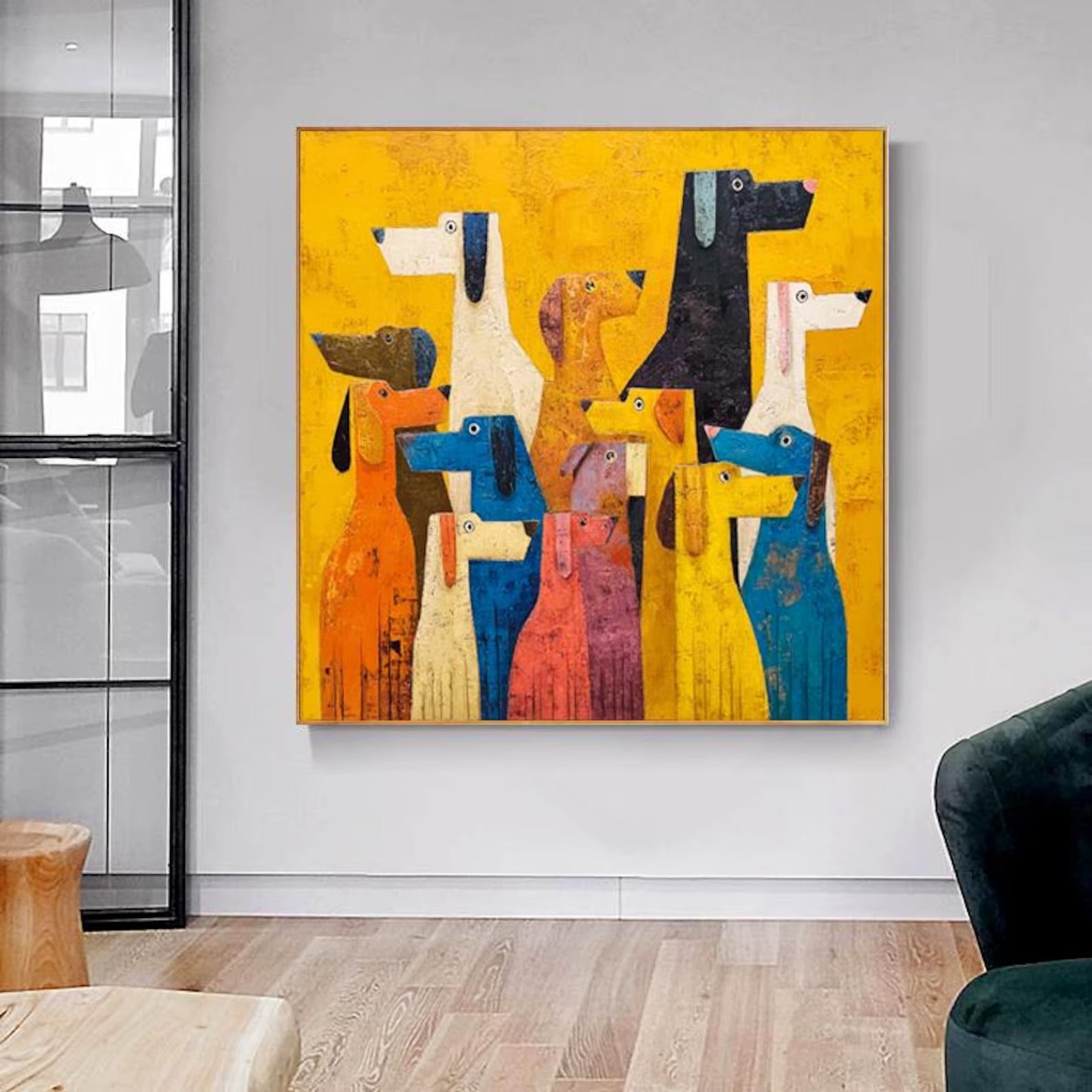 The Happy Herd - Large Textured Painting