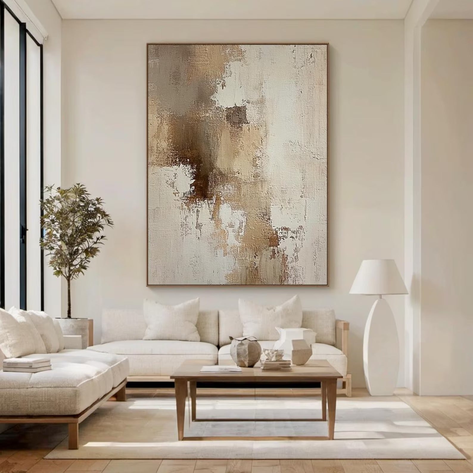 Warm Bare - Large Textured Painting