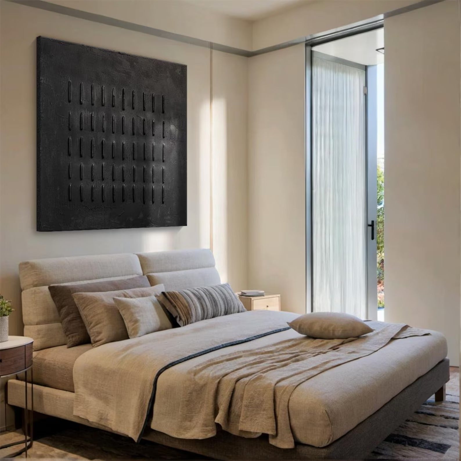 The Grace of Black - Large Abstract Textured Painting