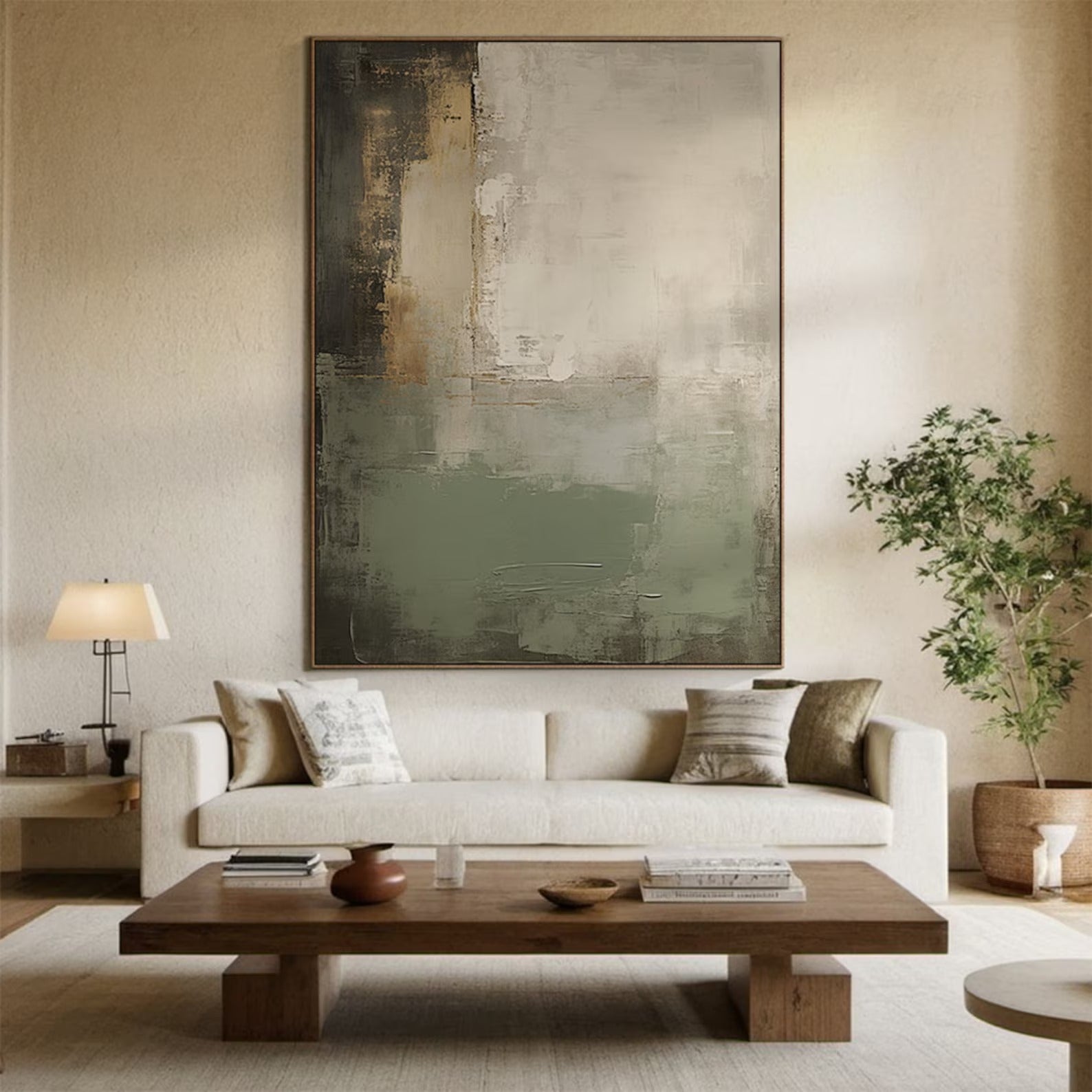 Soft Courage - Large Abstract Textured Painting