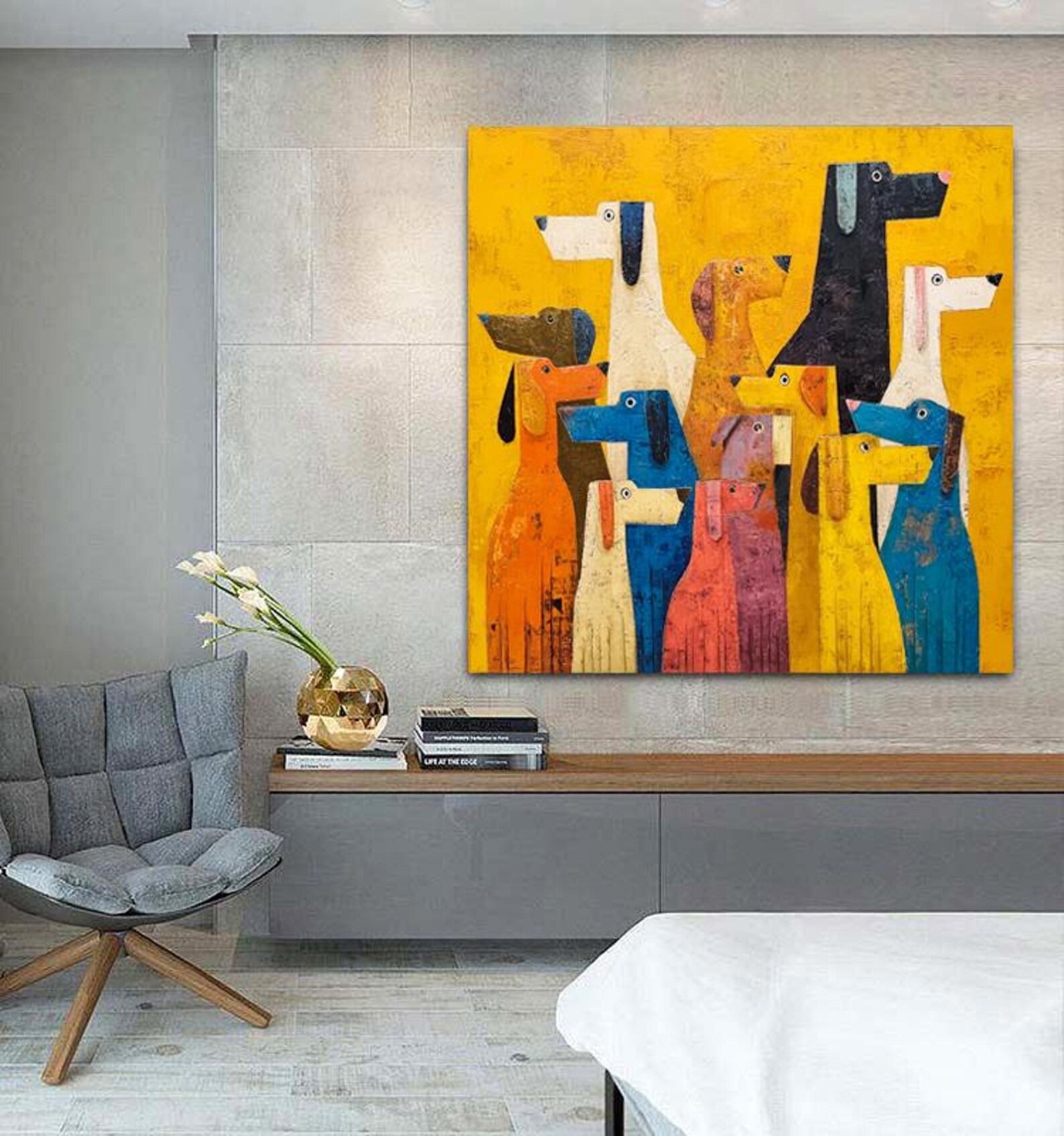 The Happy Herd - Large Textured Painting