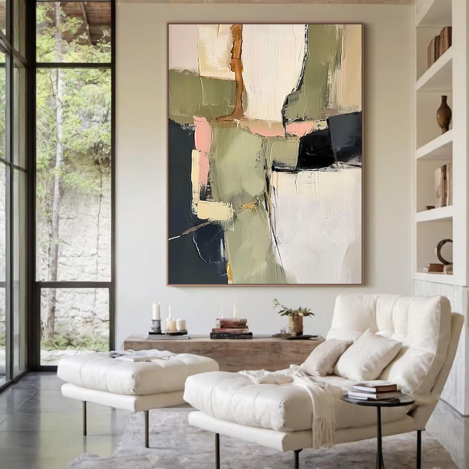The Color Block Dance - Large Textured Painting