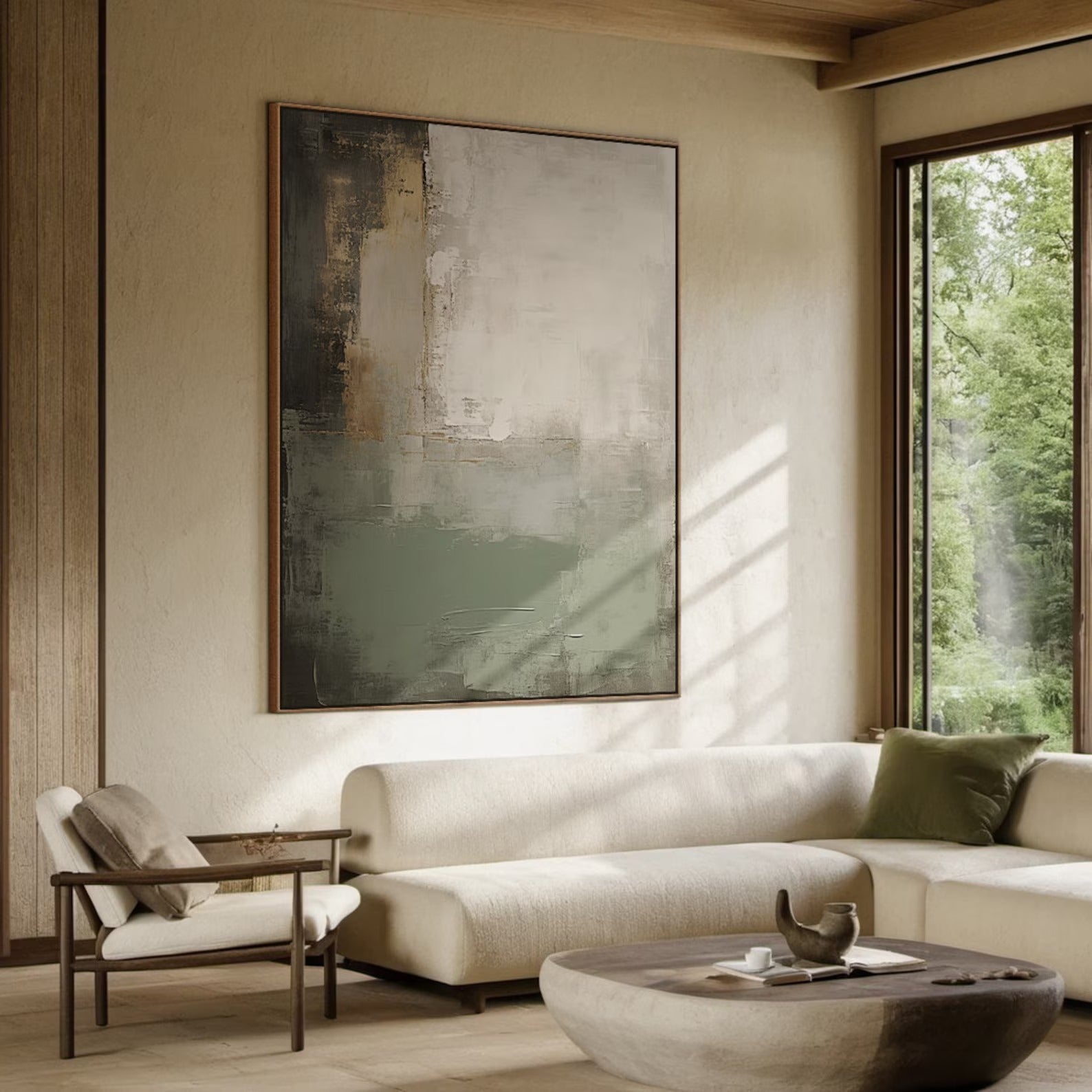 Soft Courage - Large Abstract Textured Painting