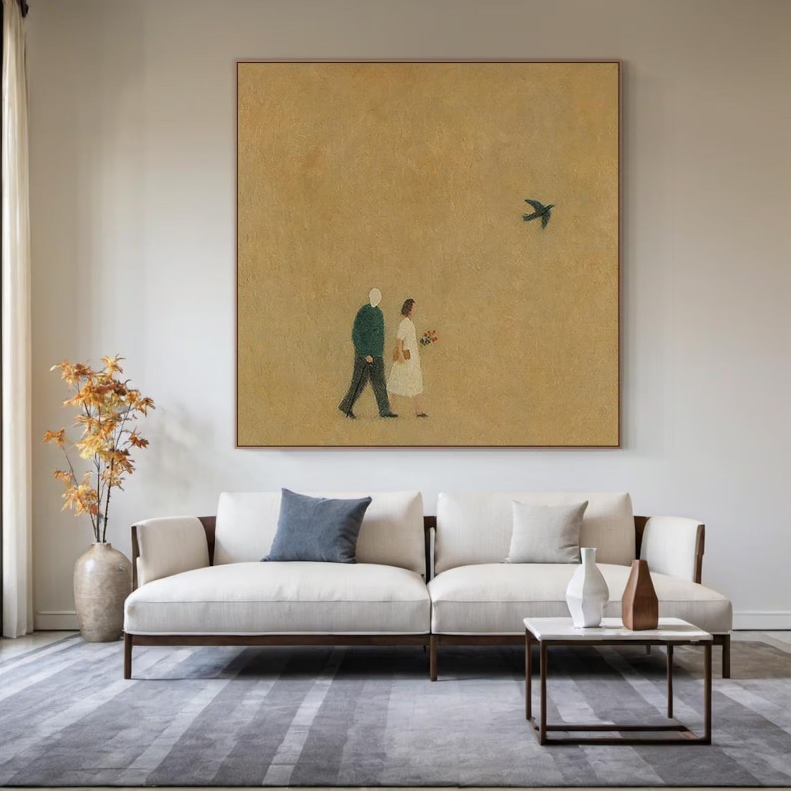 Two Old Souls - Large Abstract Textured Painting