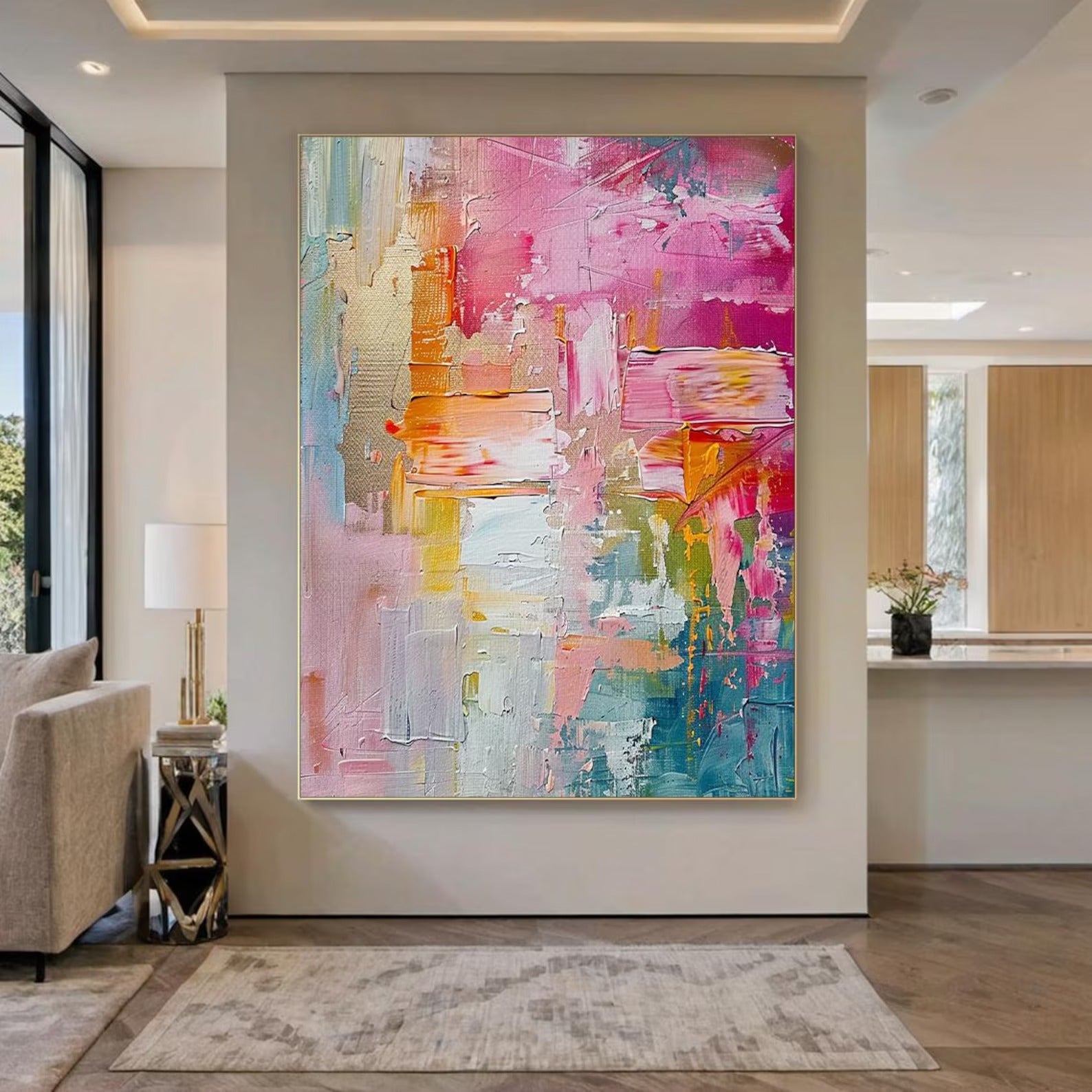 Soft Landing - Large Abstract Textured Painting