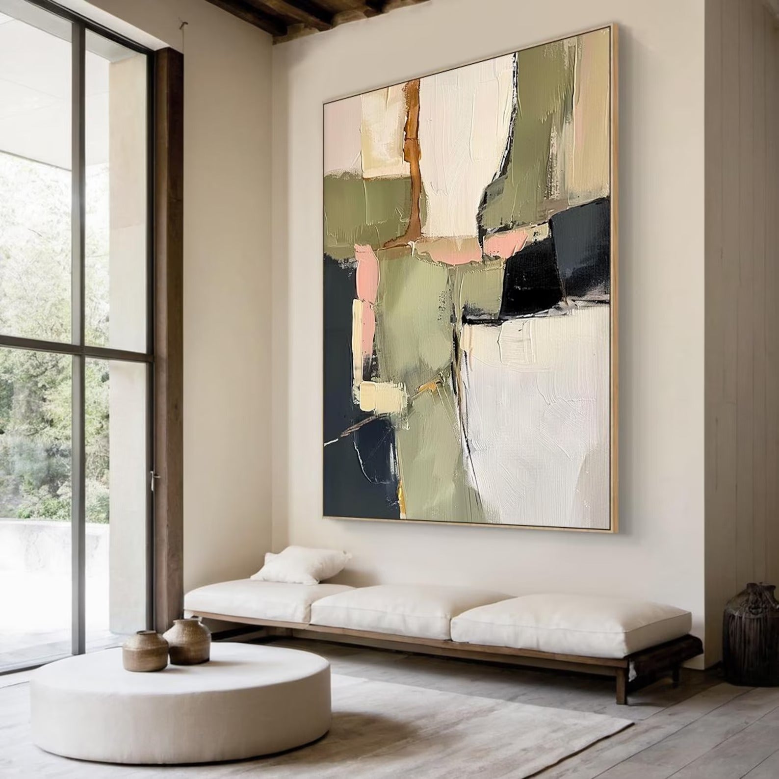 The Color Block Dance - Large Textured Painting