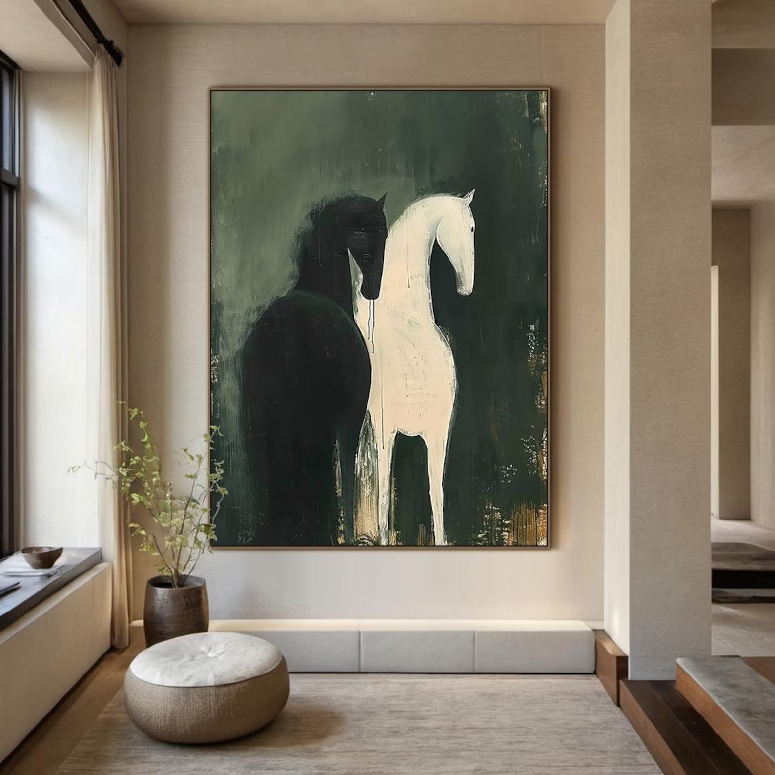 Side by Side - Large Textured Painting