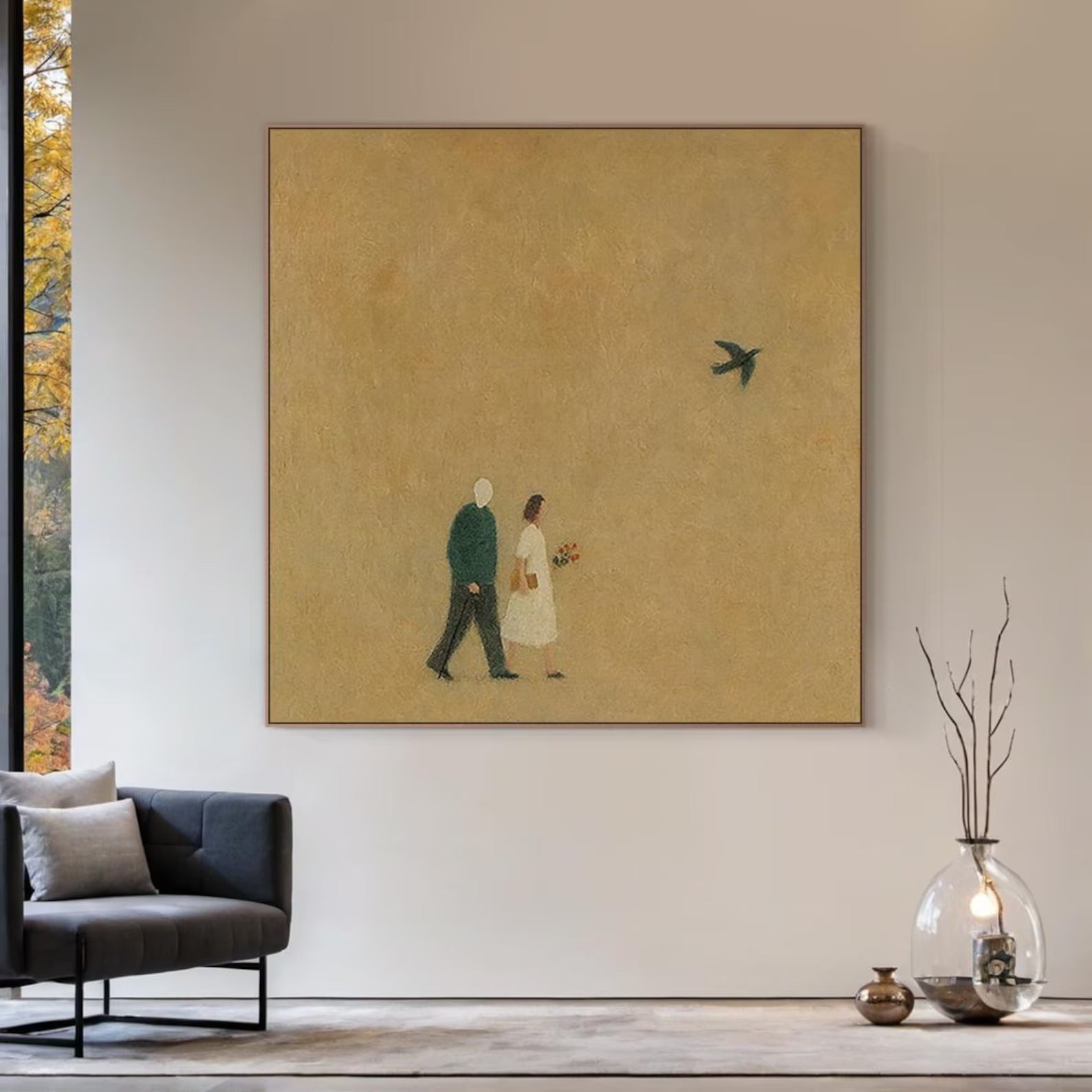 Two Old Souls - Large Abstract Textured Painting