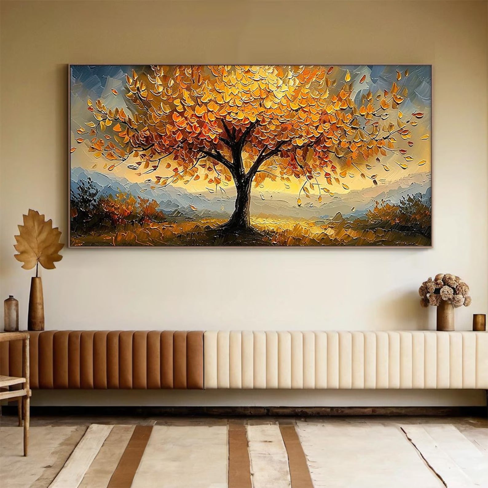 The Luminous Leaves - Large Textured Painting