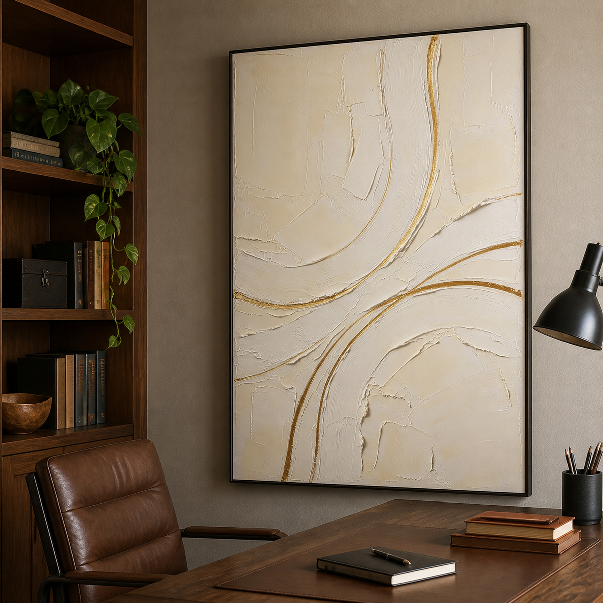 Neutral Textured Wall Art | Golden Currents