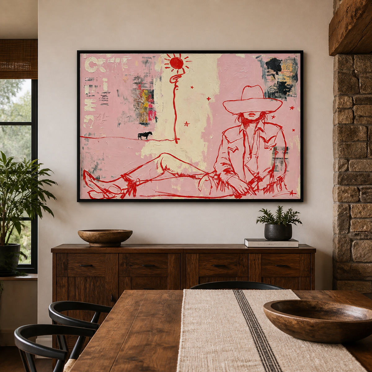 Pink Cowboy Wall Art | Desert Daydream