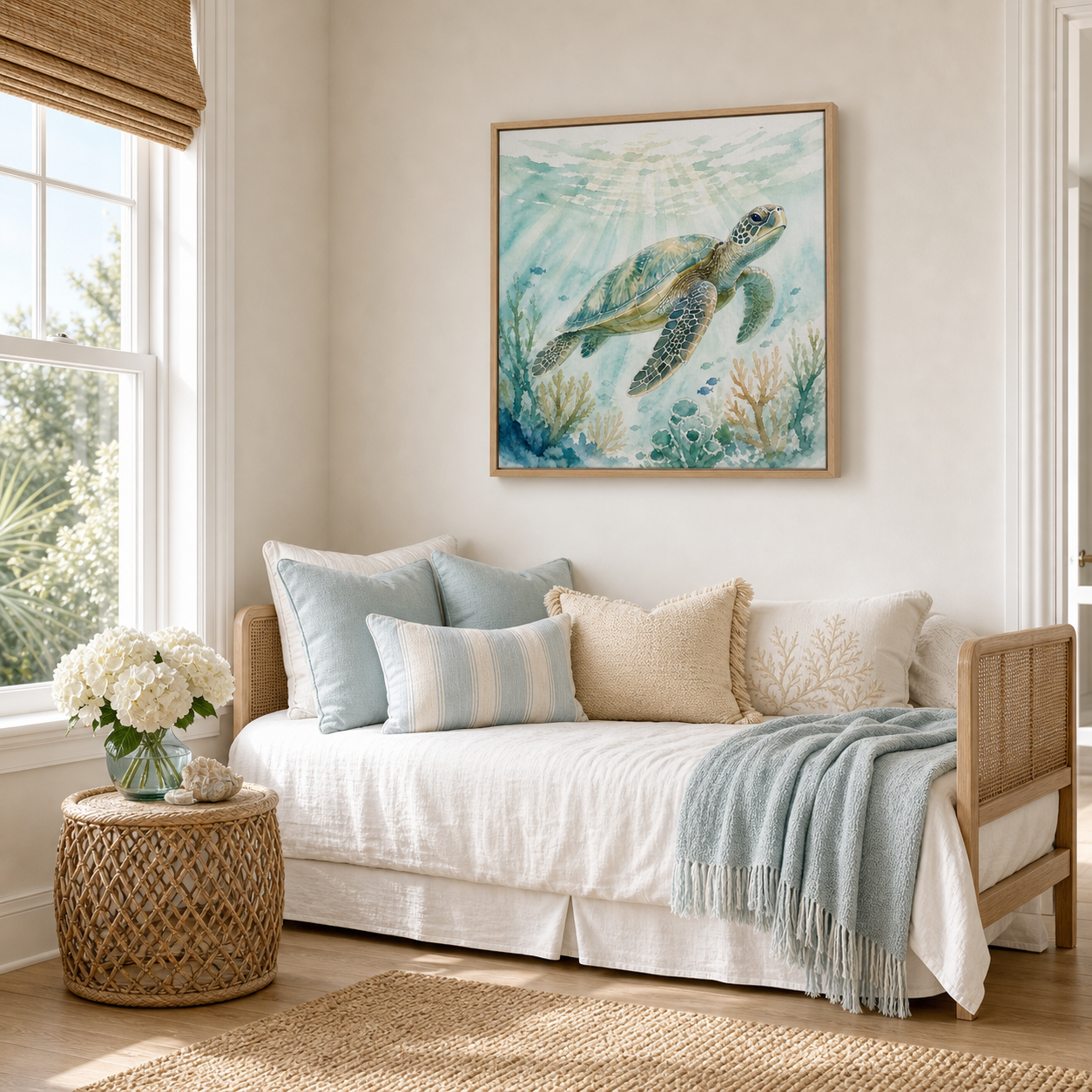 Sea Turtle Watercolor Framed Wall Art