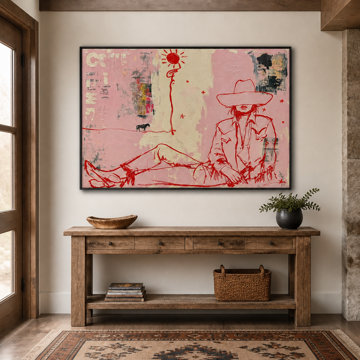 Pink Cowboy Wall Art | Desert Daydream