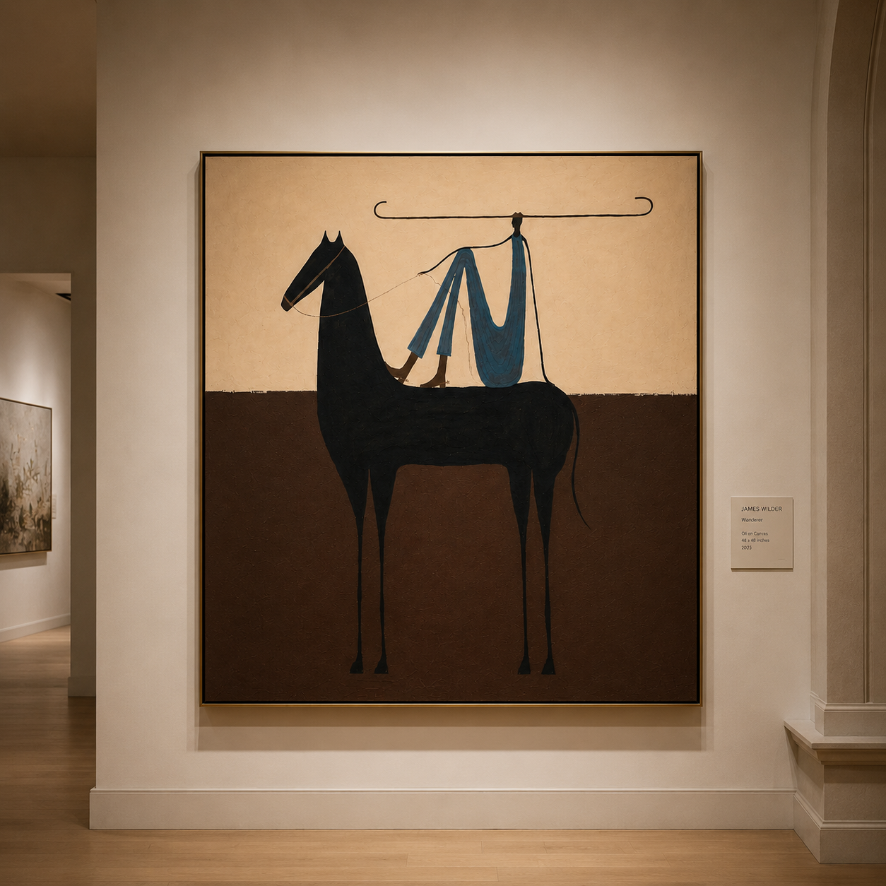 Quiet Saddle | Hand-Painted Minimalist Horse Wall Art | Contemporary Western Equestrian Oil Painting