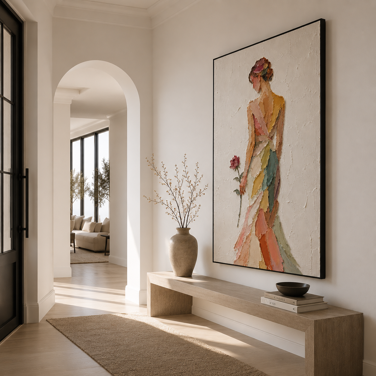 Whisper of Grace – Hand-Painted Elegant Woman Figure Oil Painting