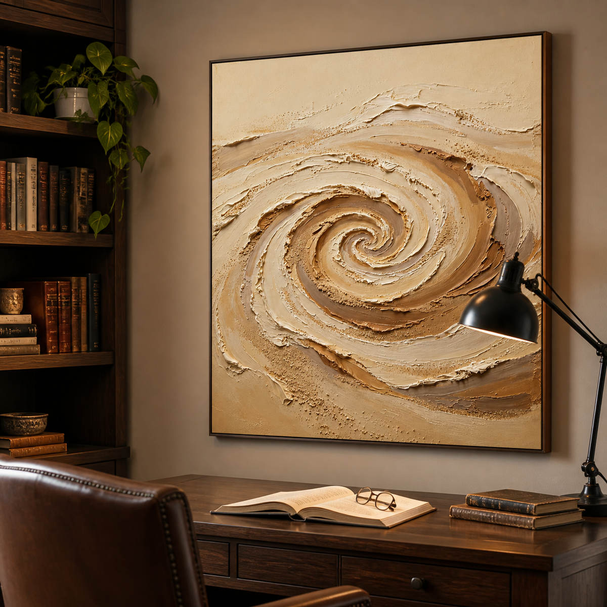 Neutral Textured Wall Art | Sand Spiral