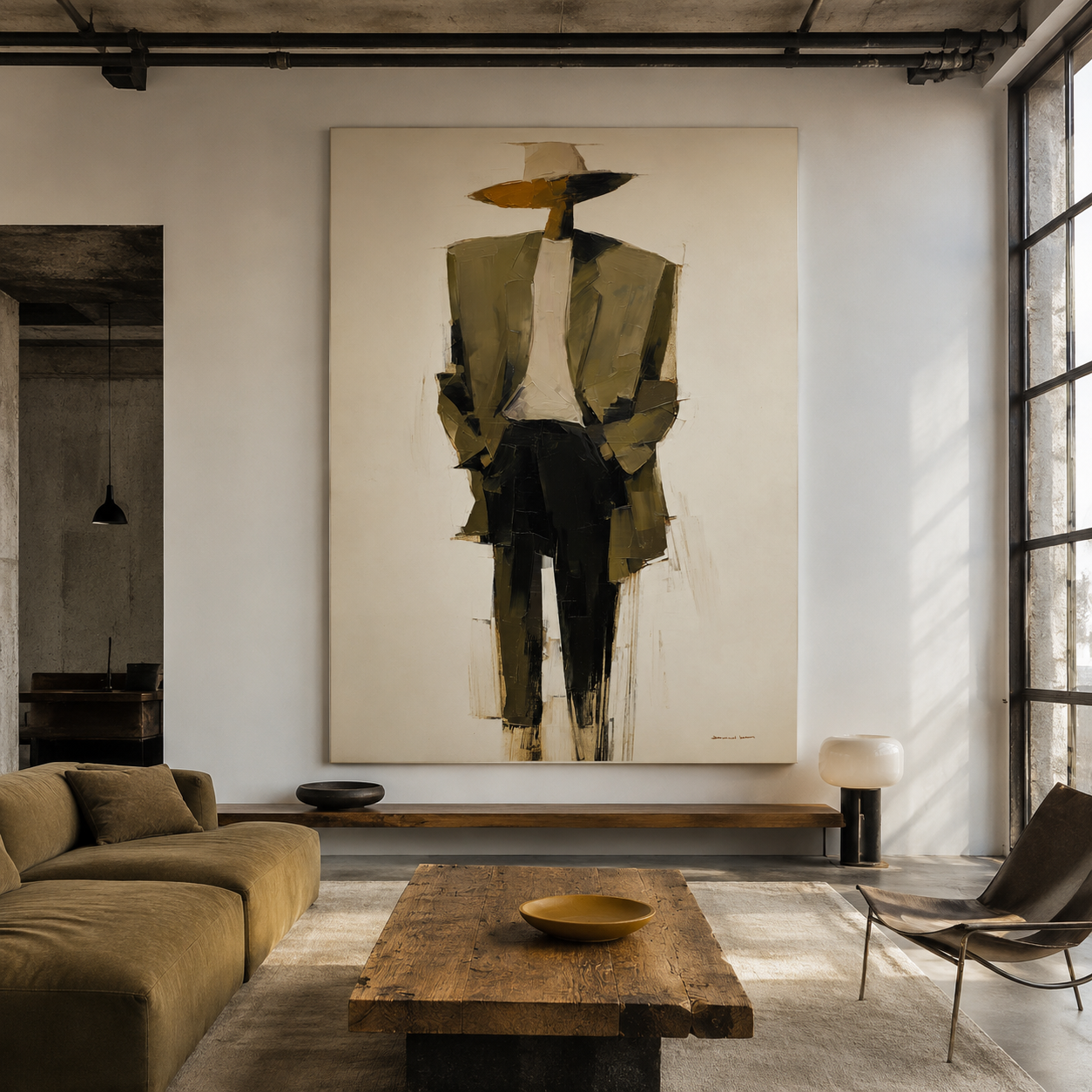 Abstract woman wall art with minimalist figure design