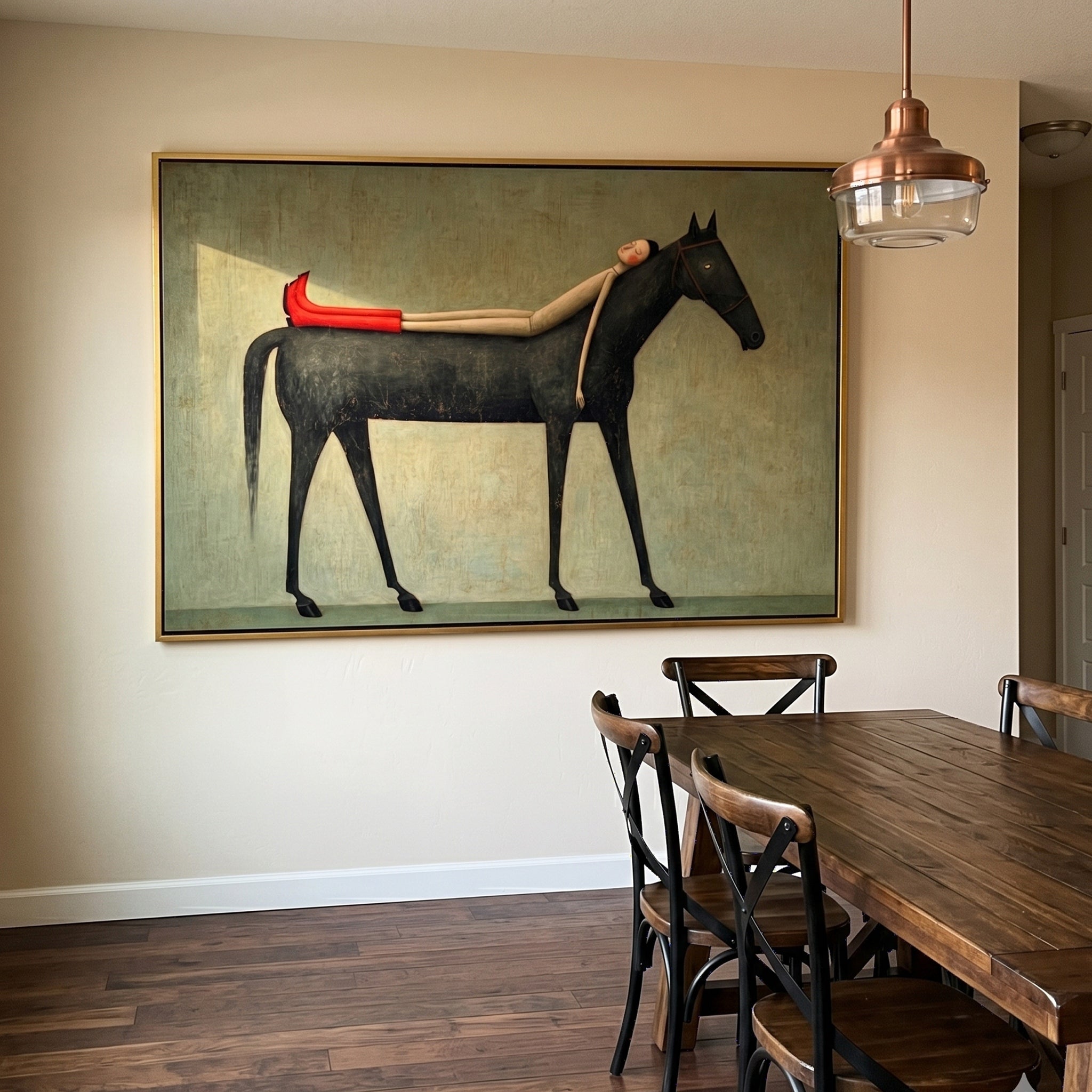Black horse wall decor